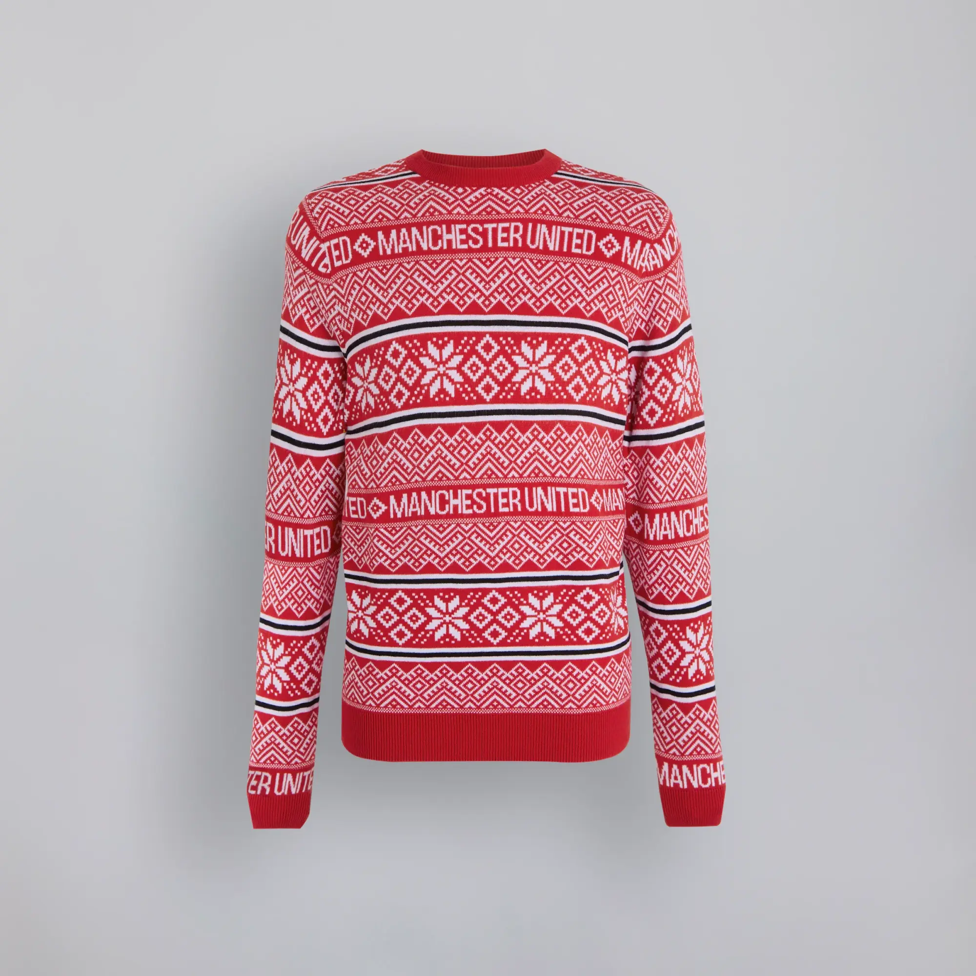 WIEBO Manchester United Fairisle Christmas Jumper Red