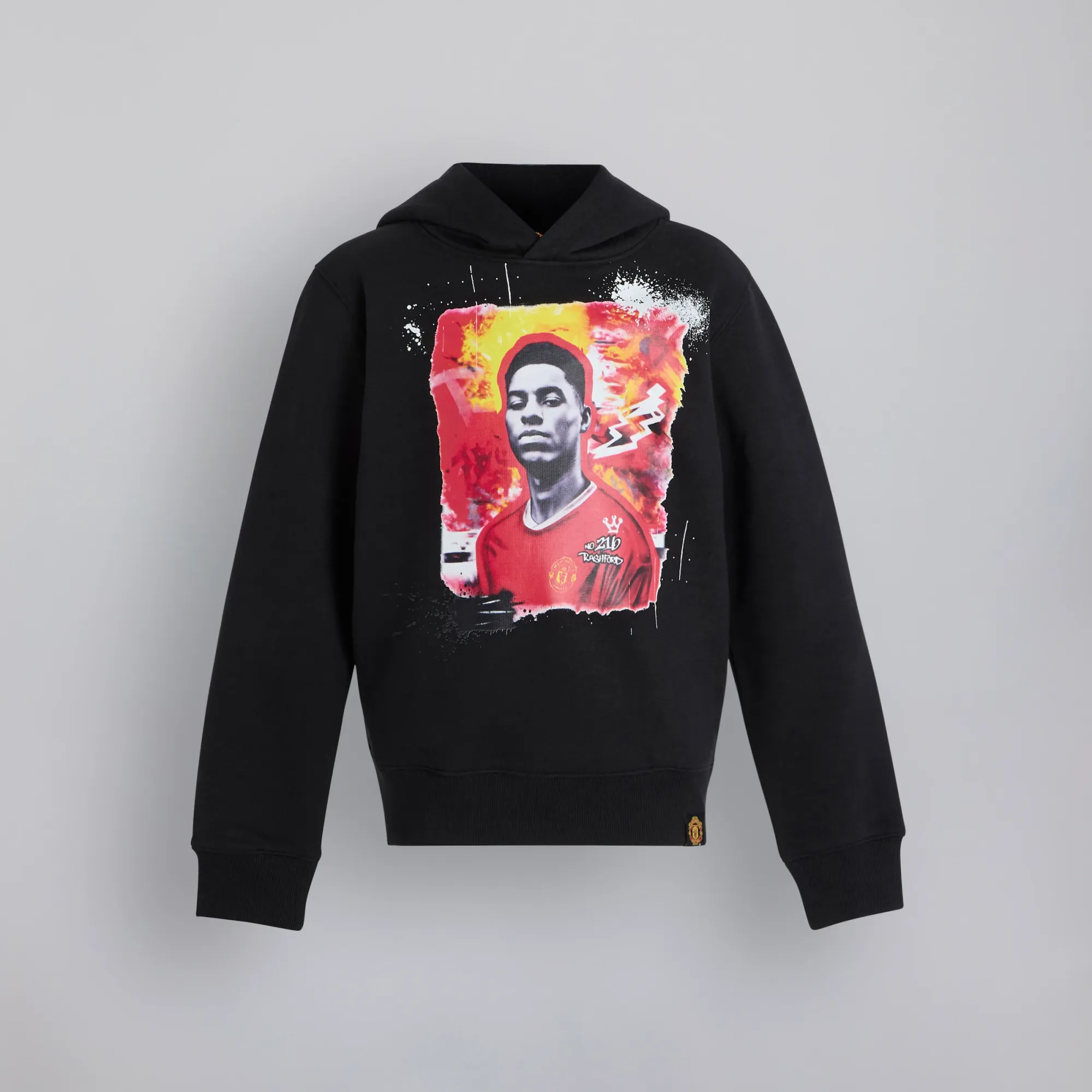 RAW Manchester United Kids Graffiti Rashford Hoodie Black