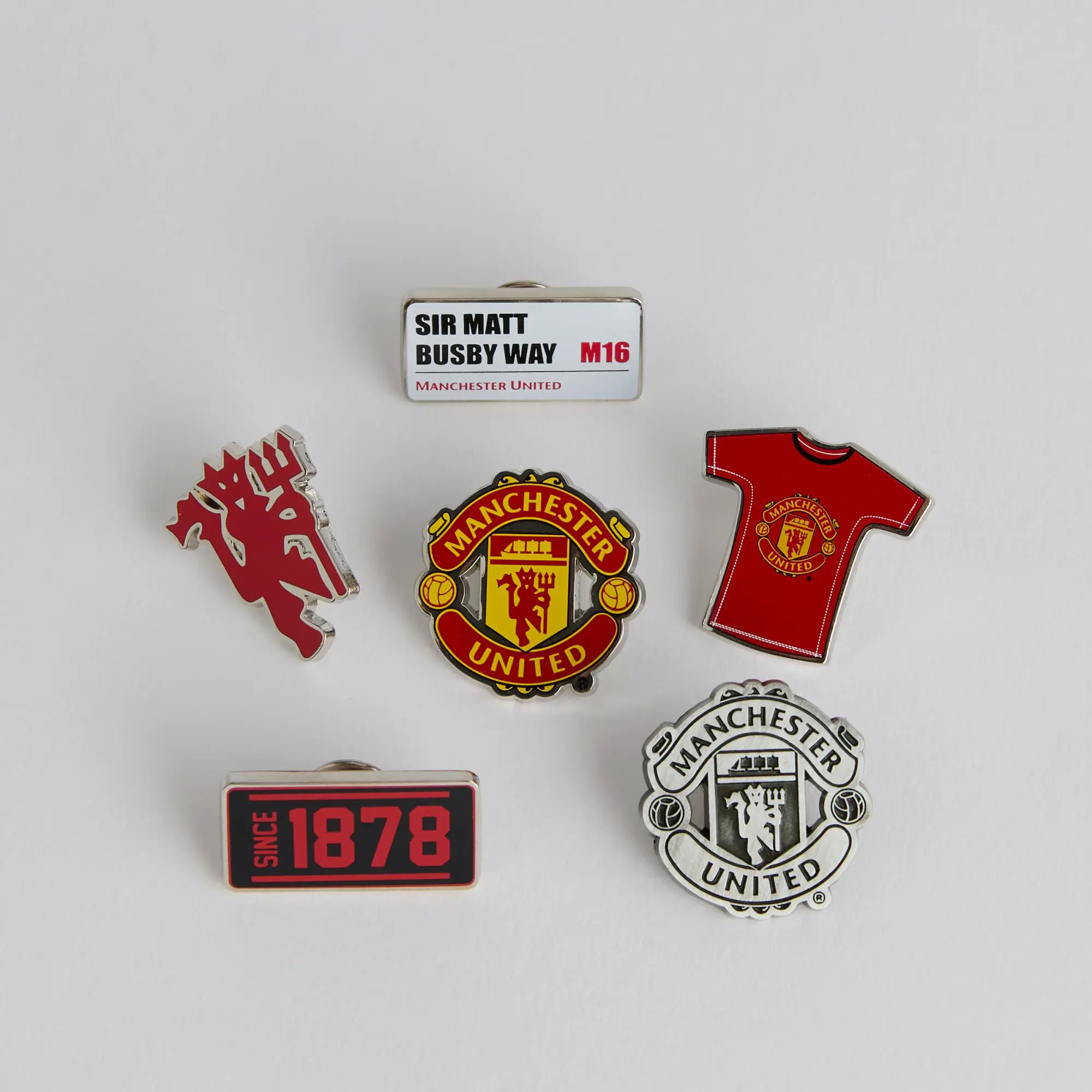 FOCO Manchester United Badge Set 6 Pack Red