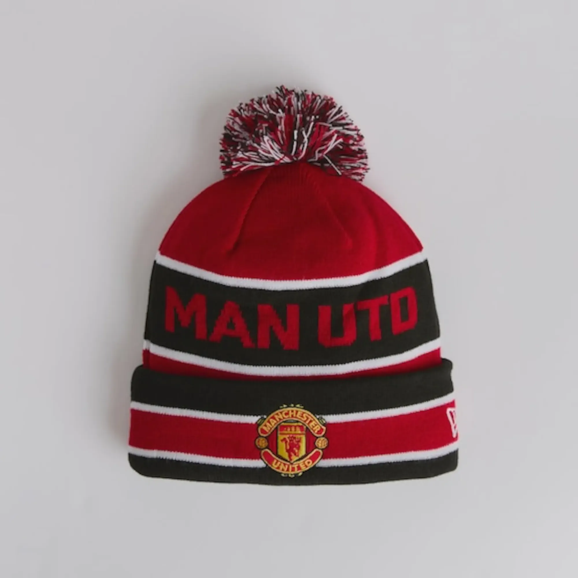 Manchester United x New Era Bobble Beanie Red