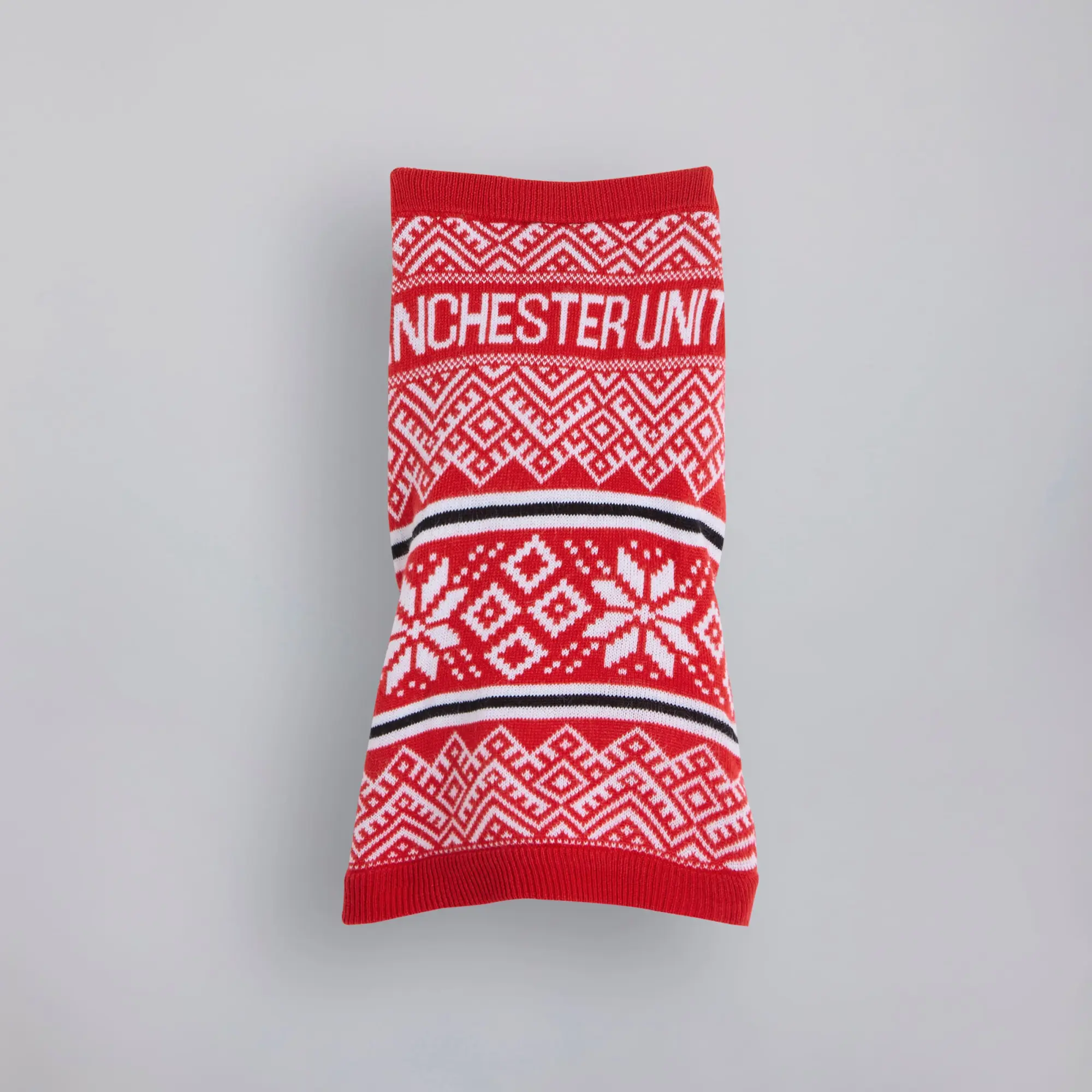 WIEBO Manchester United Pet Fairisle Christmas Jumper Red