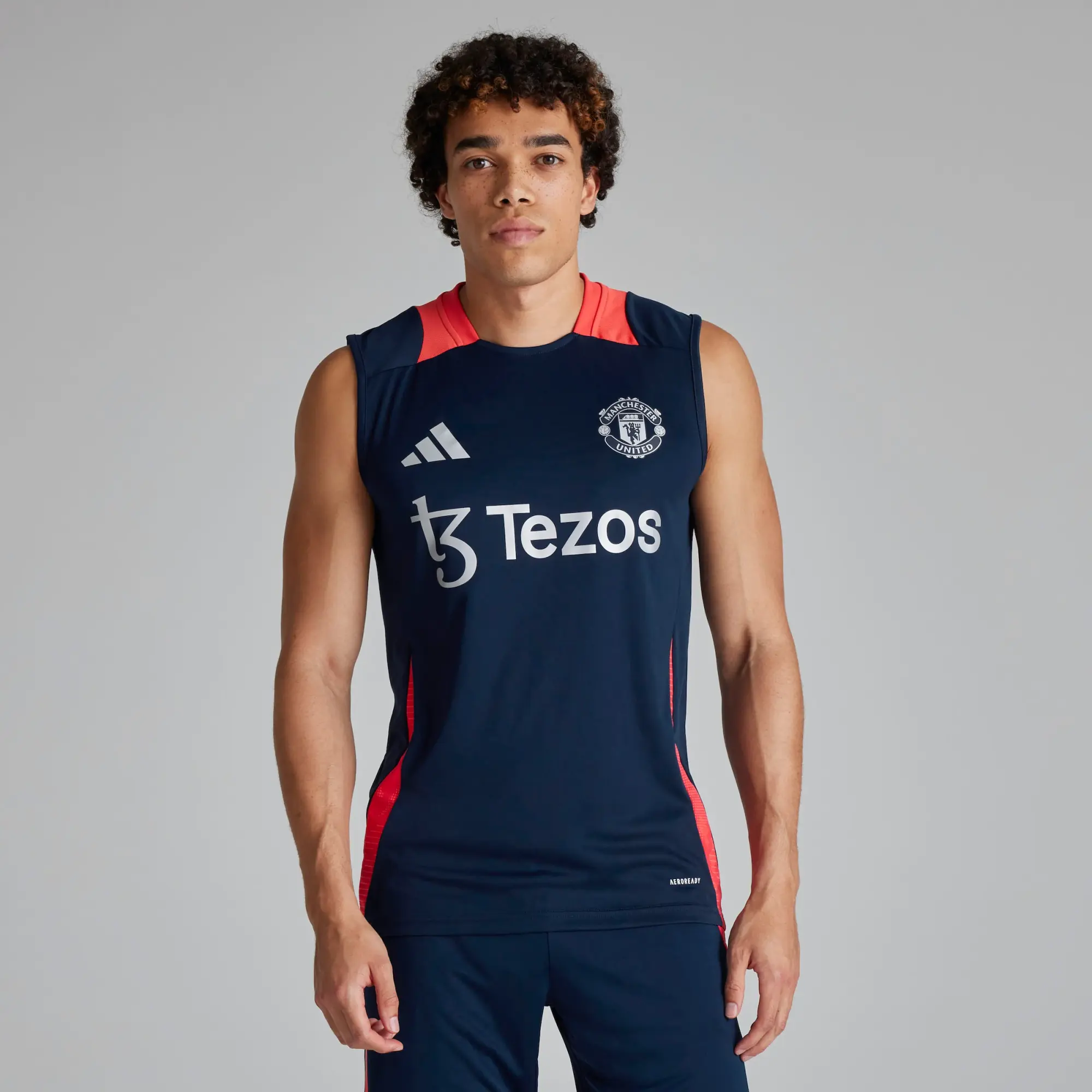 adidas Manchester United Tiro 24 Sleeveless Jersey Navy