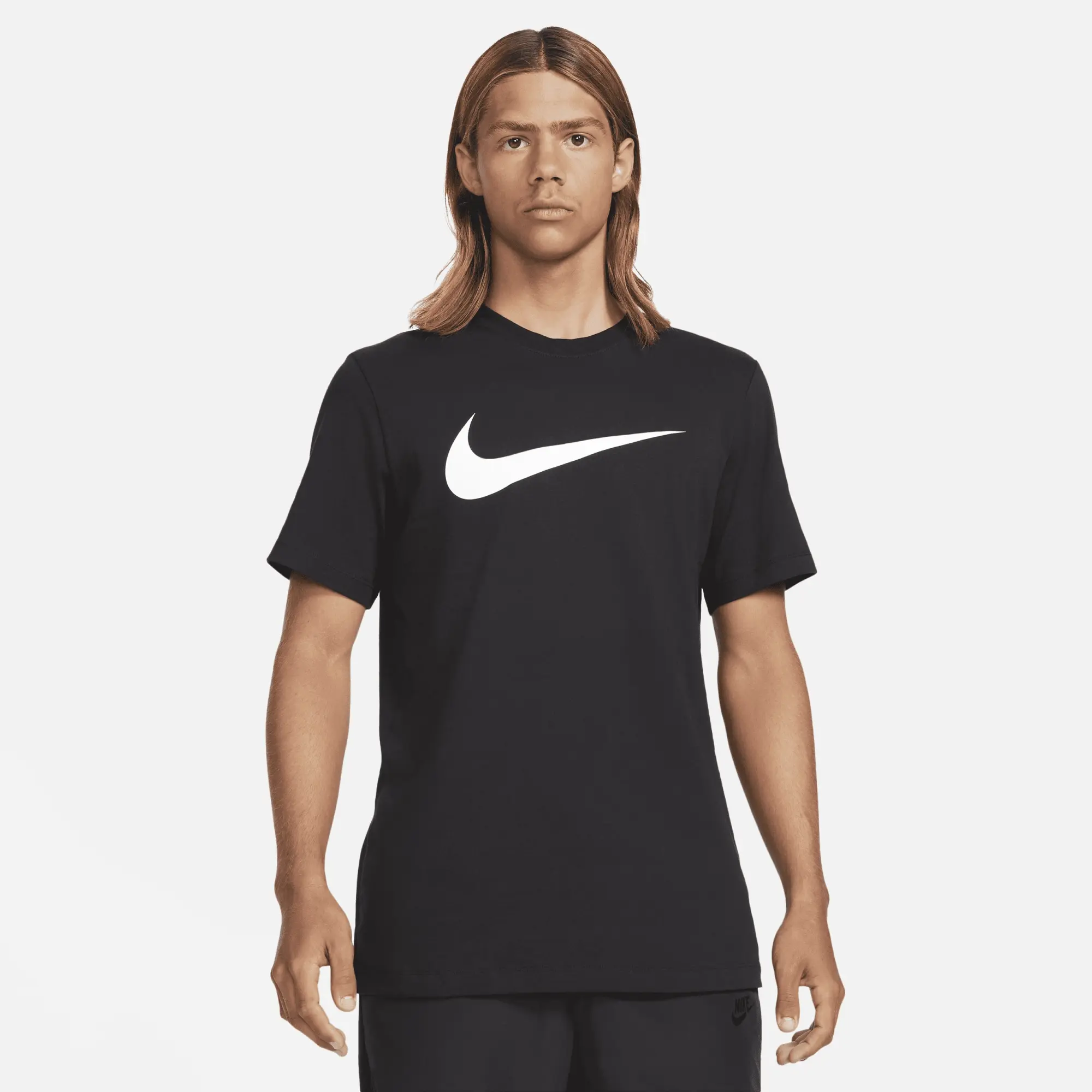 Nike Sportswear Swoosh Men's T-Shirt - Black - Cotton/Polyester