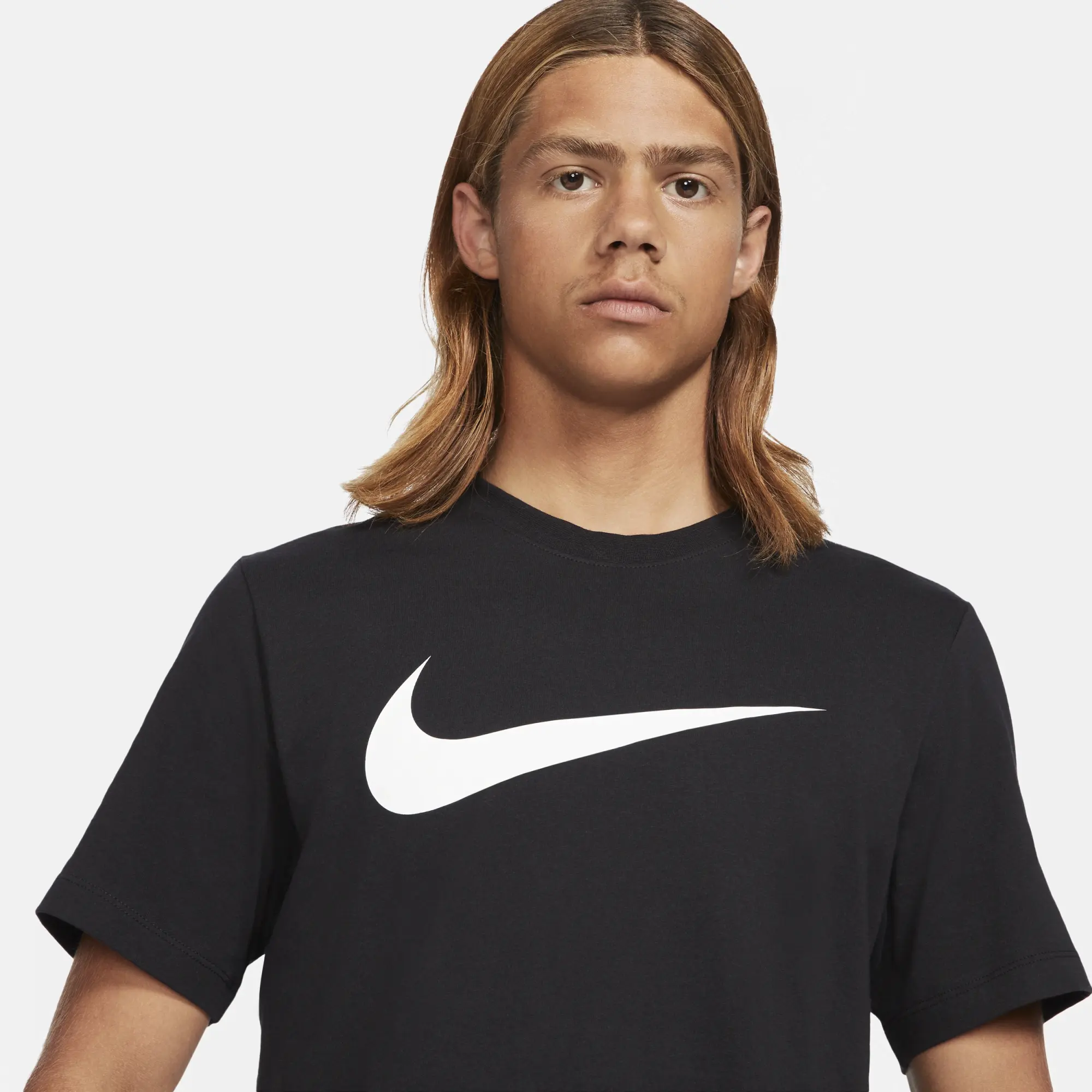 Nike Sportswear Swoosh Men's T-Shirt - Black - Cotton/Polyester