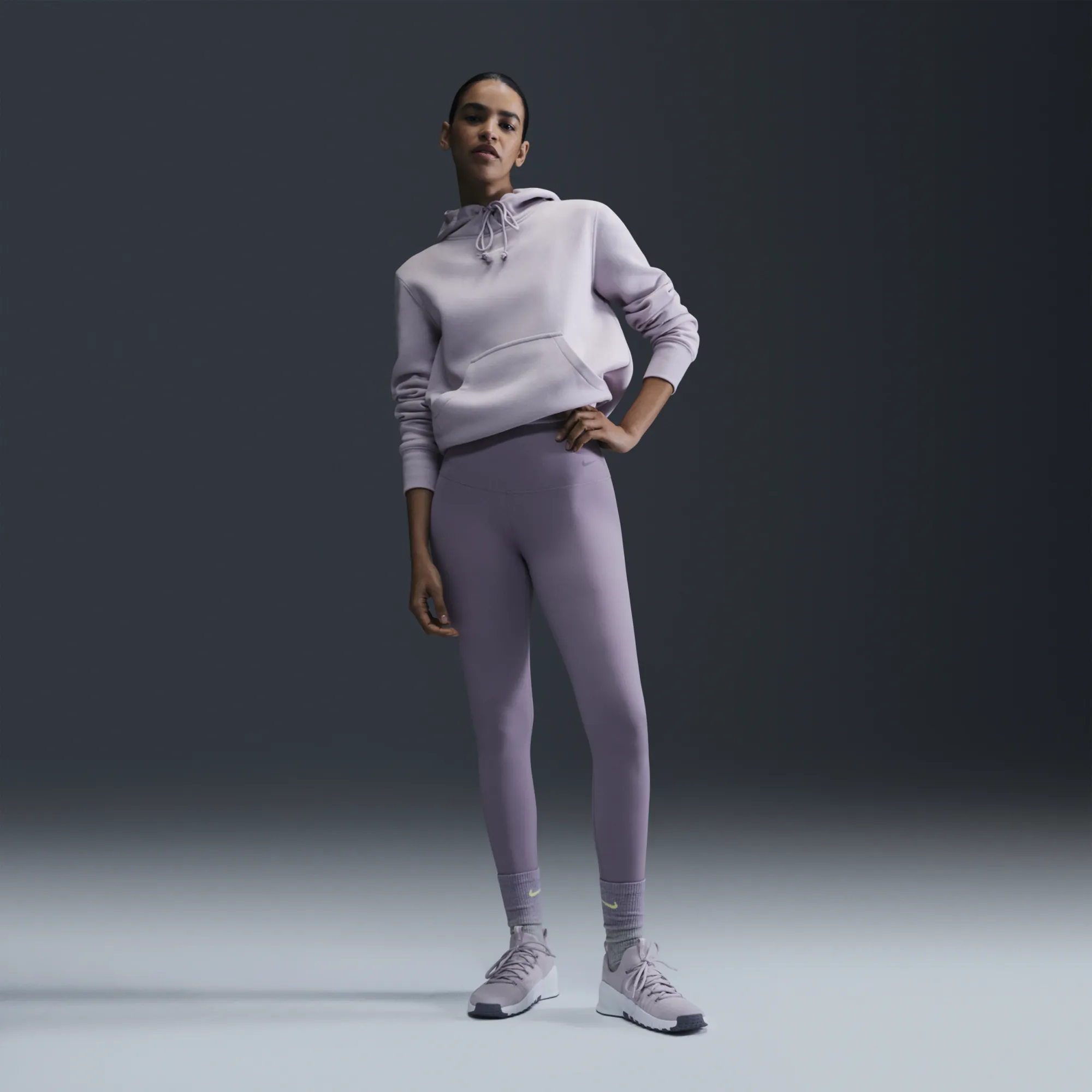 Pants Nike Zenvy Women's Gentle-Support High-Waisted Full-Length Leggings Lt Violet Ore/ Black Xs