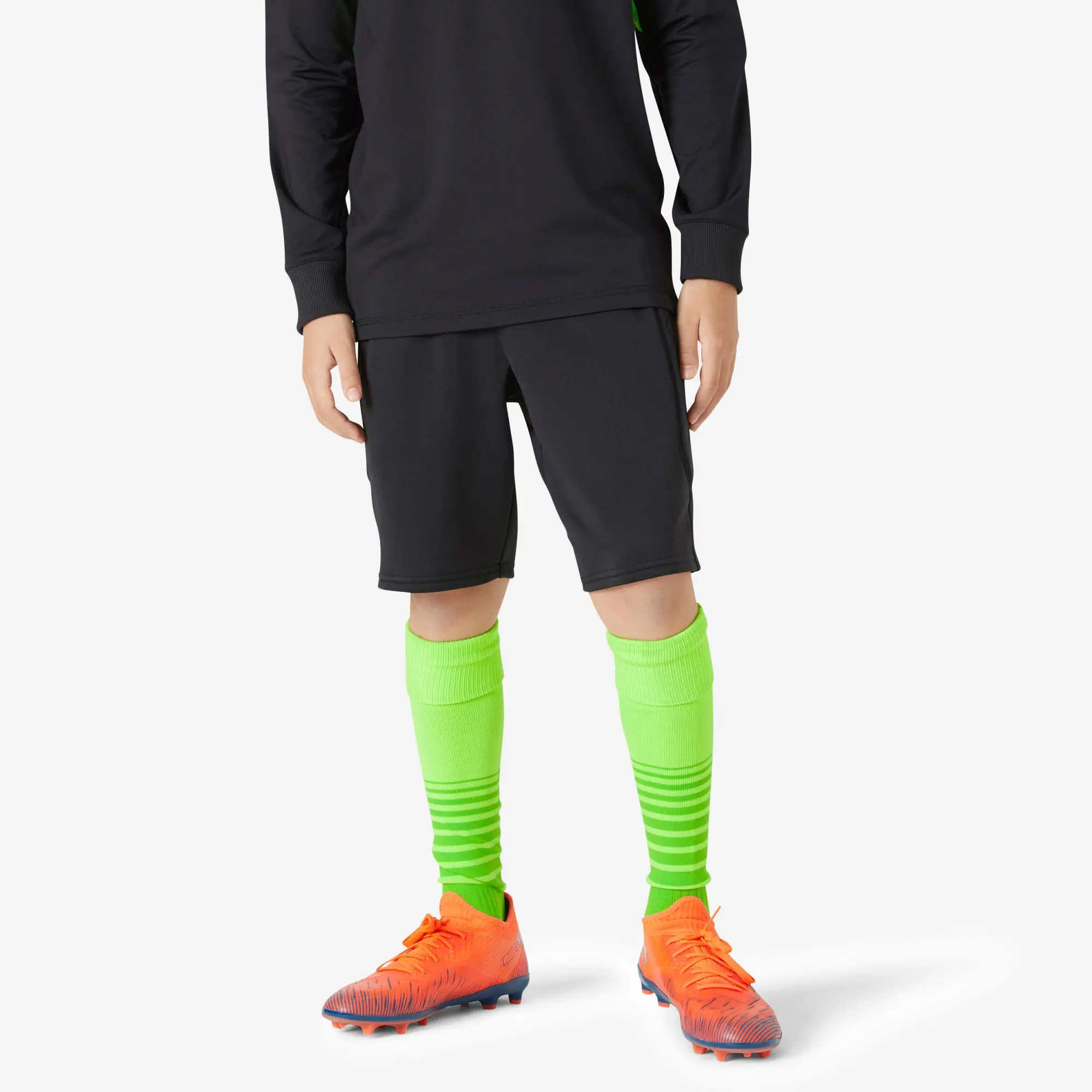 Kipsta F100 Kids' Goalkeeper Shorts - Black