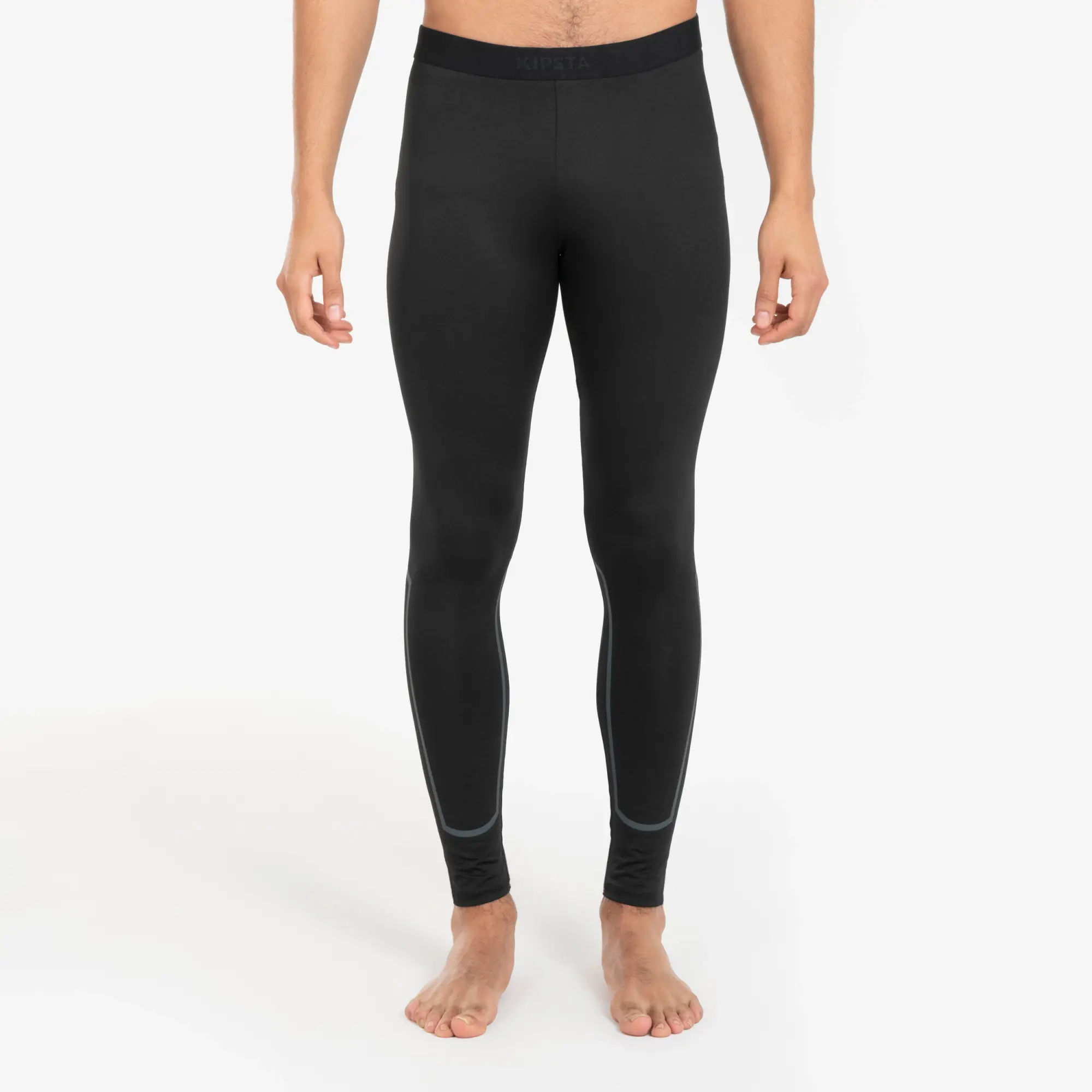 Kipsta Adult Thermal Tights Keepcomfort 100 - Black