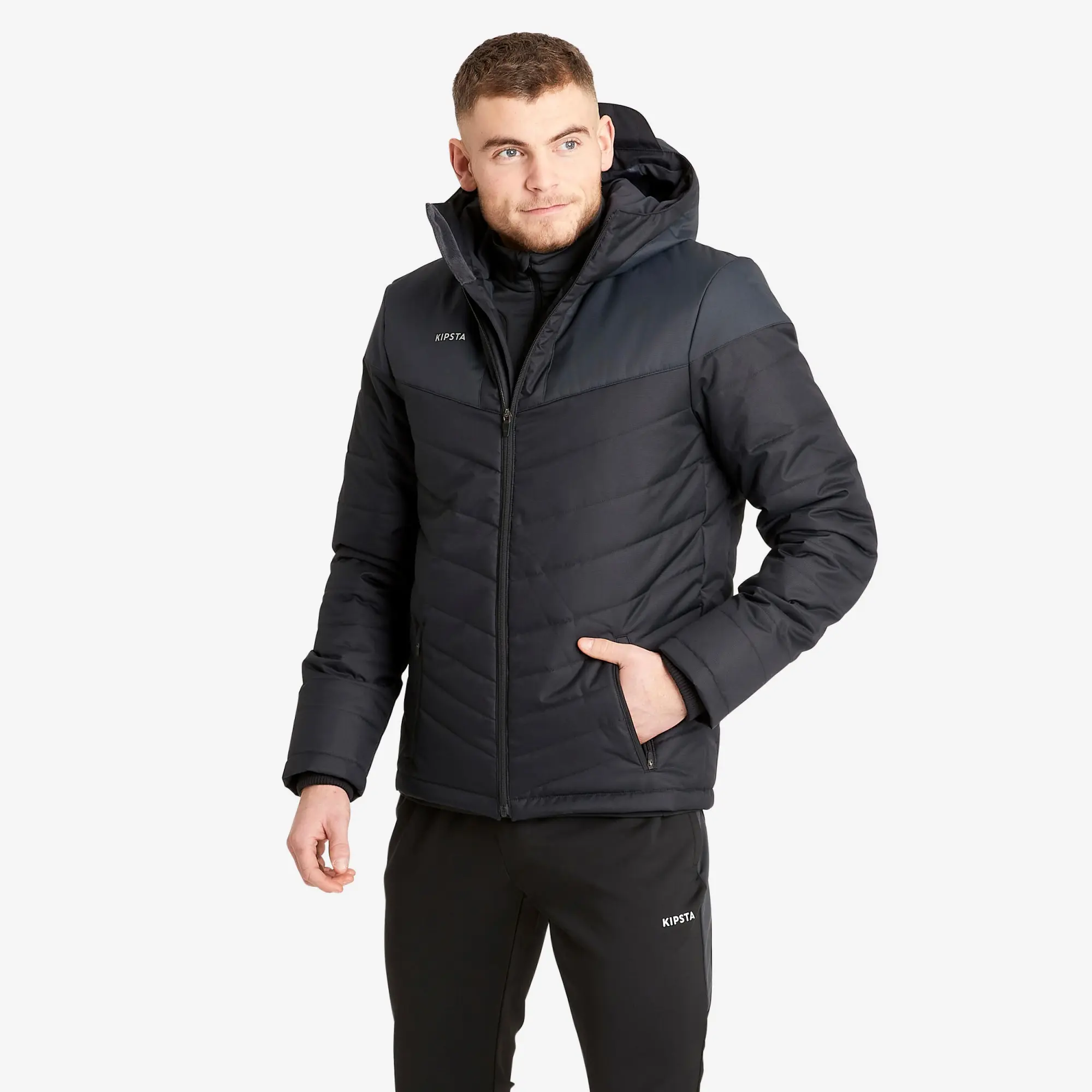 Kipsta Adult Short Football Jacket - Black