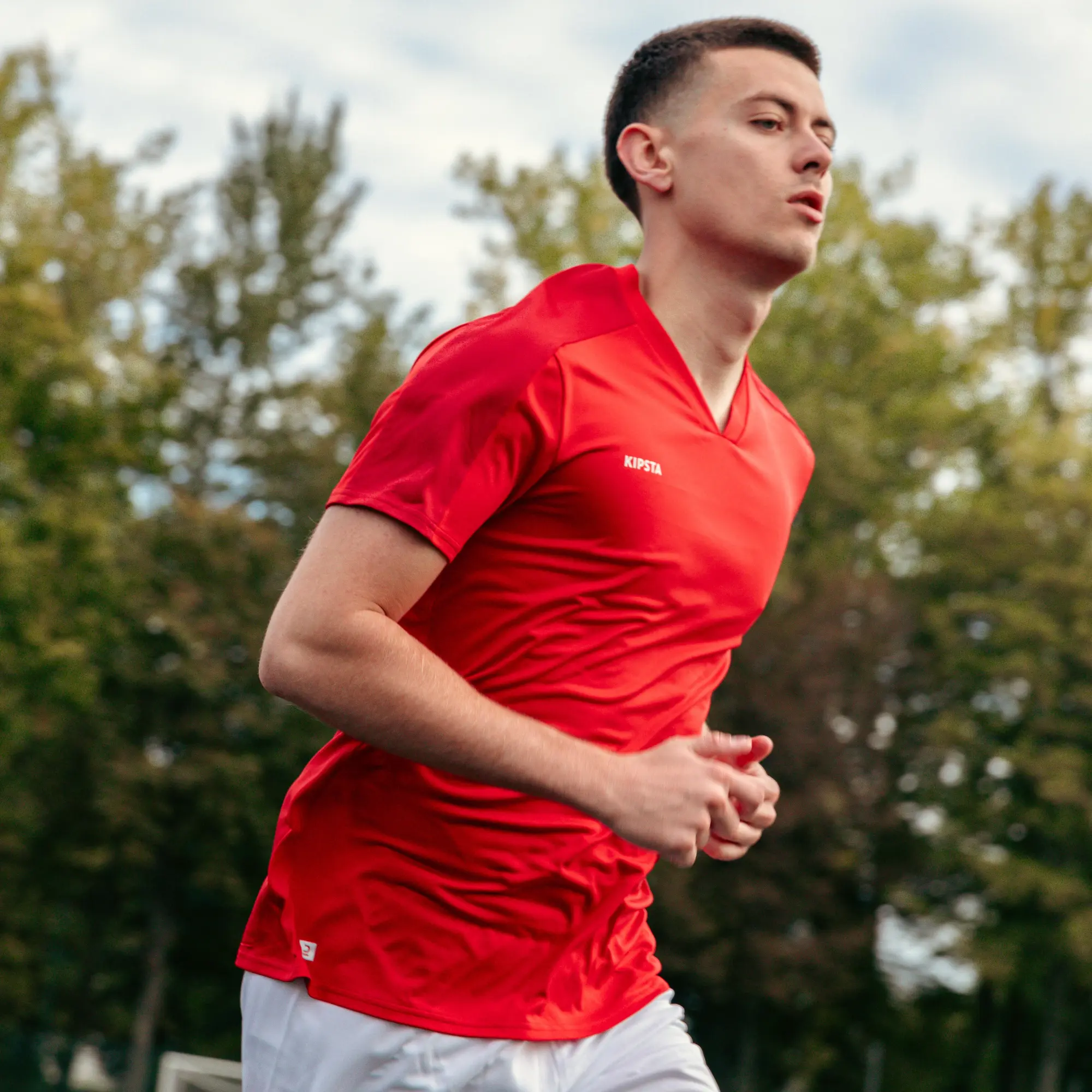Kipsta Adult Short-Sleeved Football Shirt Essential - Red