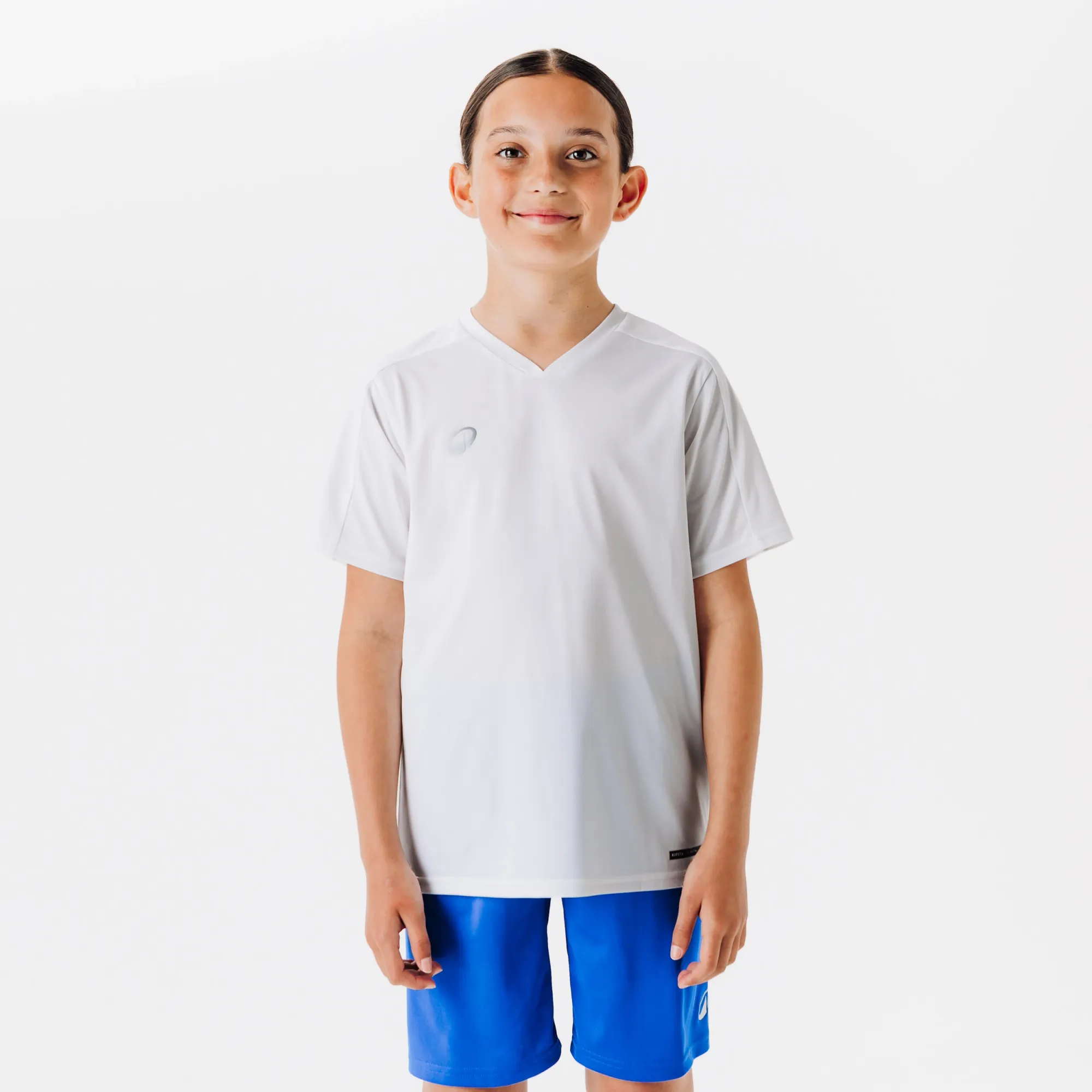 Kipsta Kids' Short-Sleeved Football Shirt Essential - White