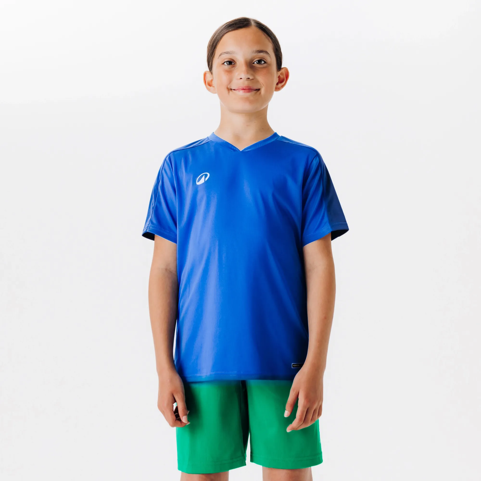 Kipsta Kids' Football Short-Sleeved Shirt Essential - Blue