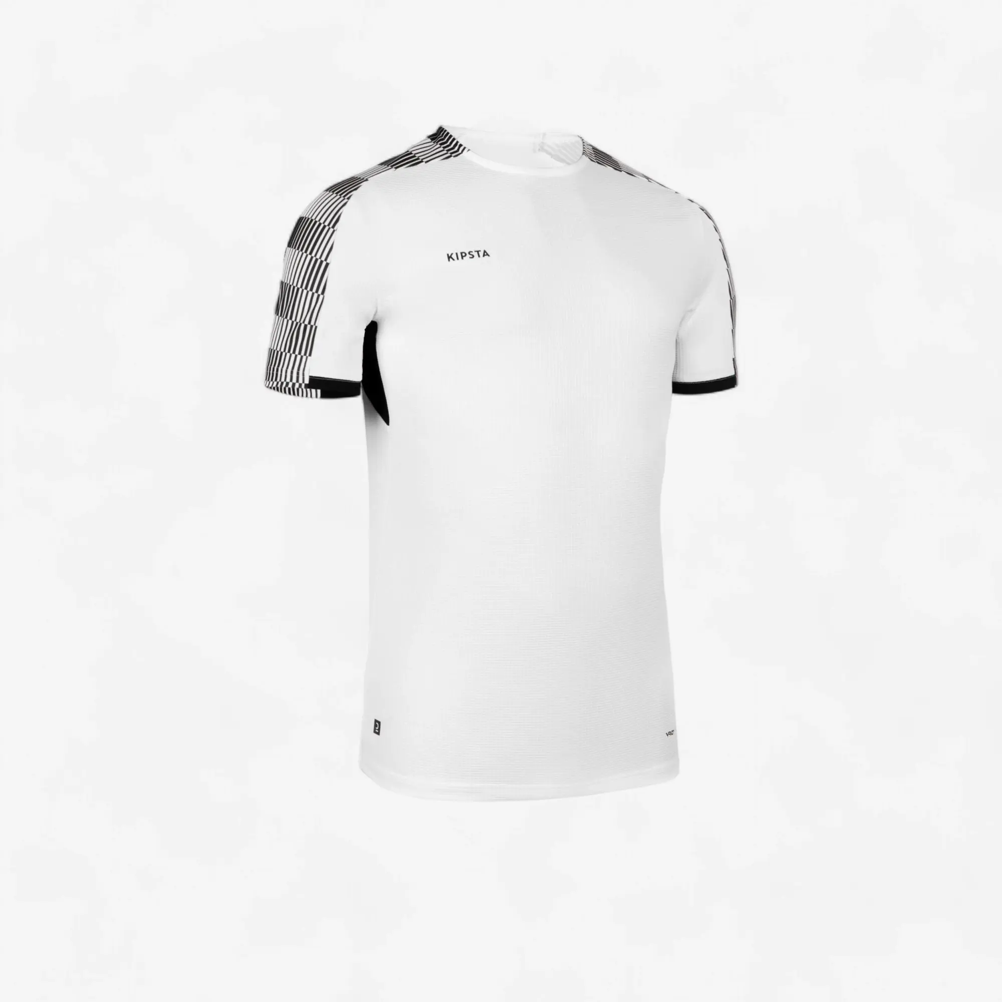 Kipsta Short-Sleeved Football Shirt Viralto Checkerboard - White/Black