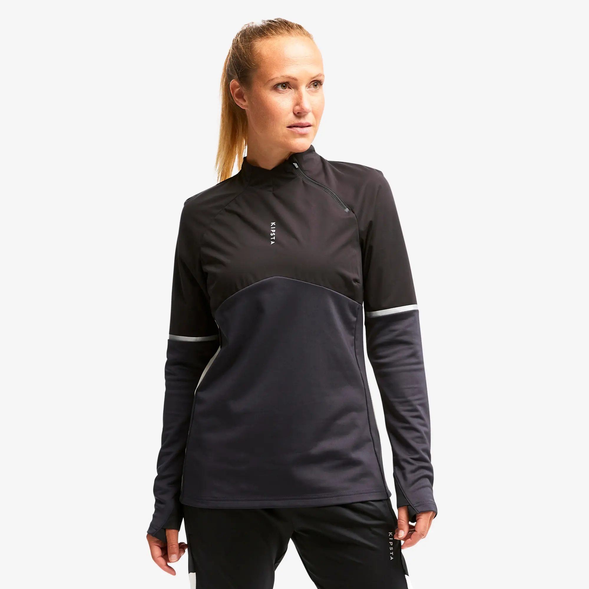 Kipsta T500 Women's Football Training Sweatshirt - Black