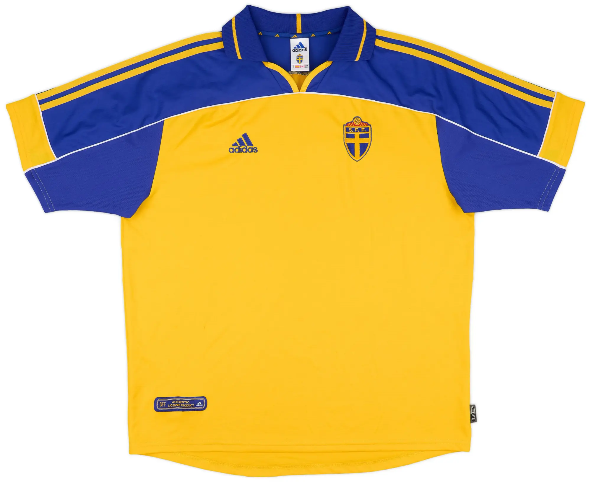 adidas 2000-02 Sweden Home Shirt Larsson #20 - 8/10 - (XL)