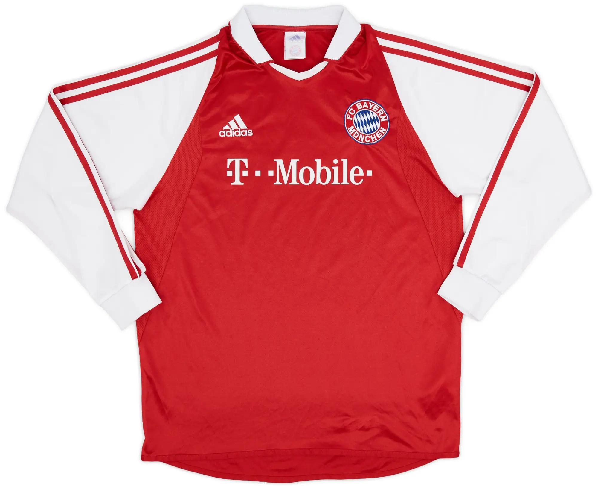 adidas 2003-04 Bayern Munich Home L/S Shirt - 9/10 - (XL.Boys)