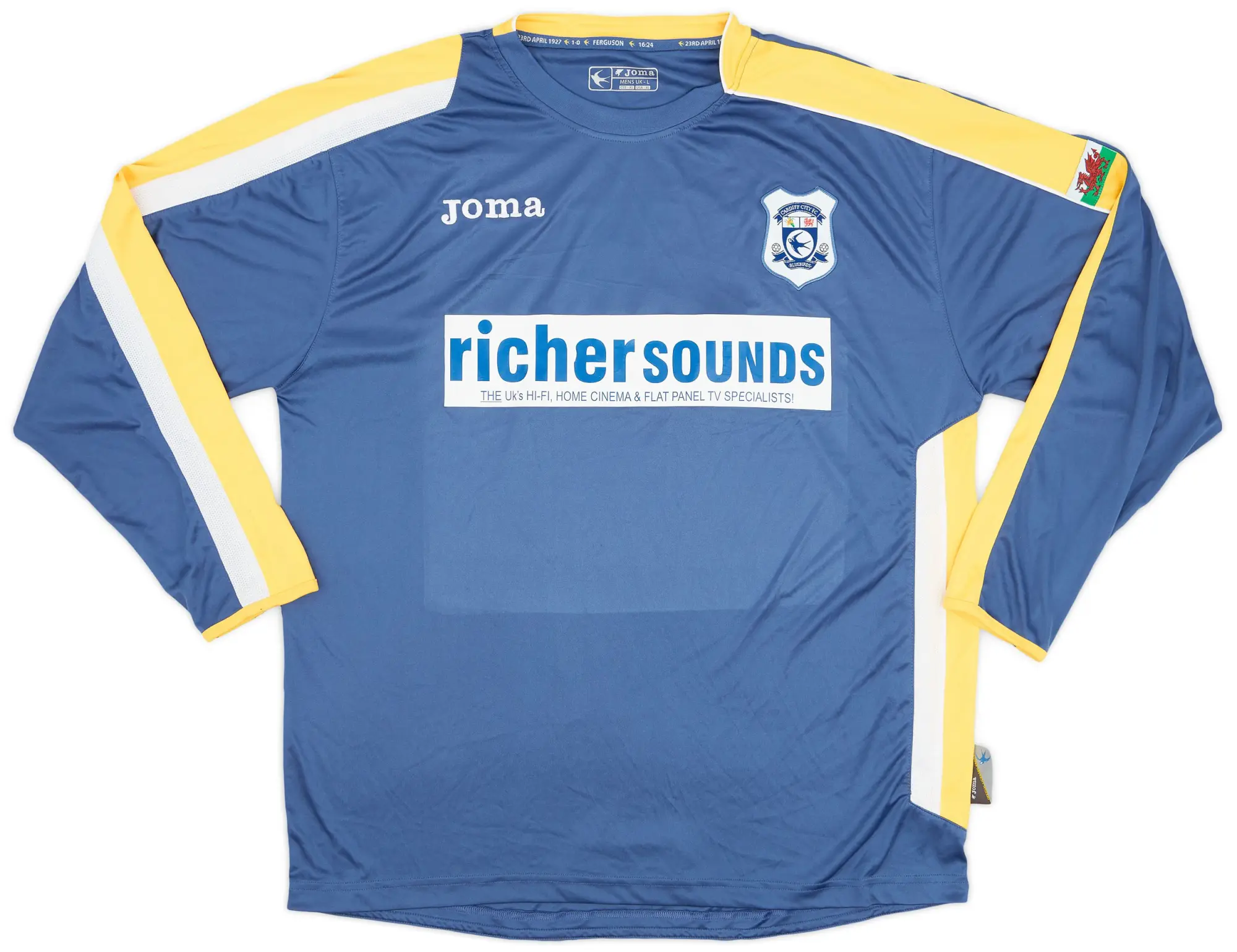 Joma 2008-09 Cardiff Home L/S Shirt #16 - 6/10 - (L)