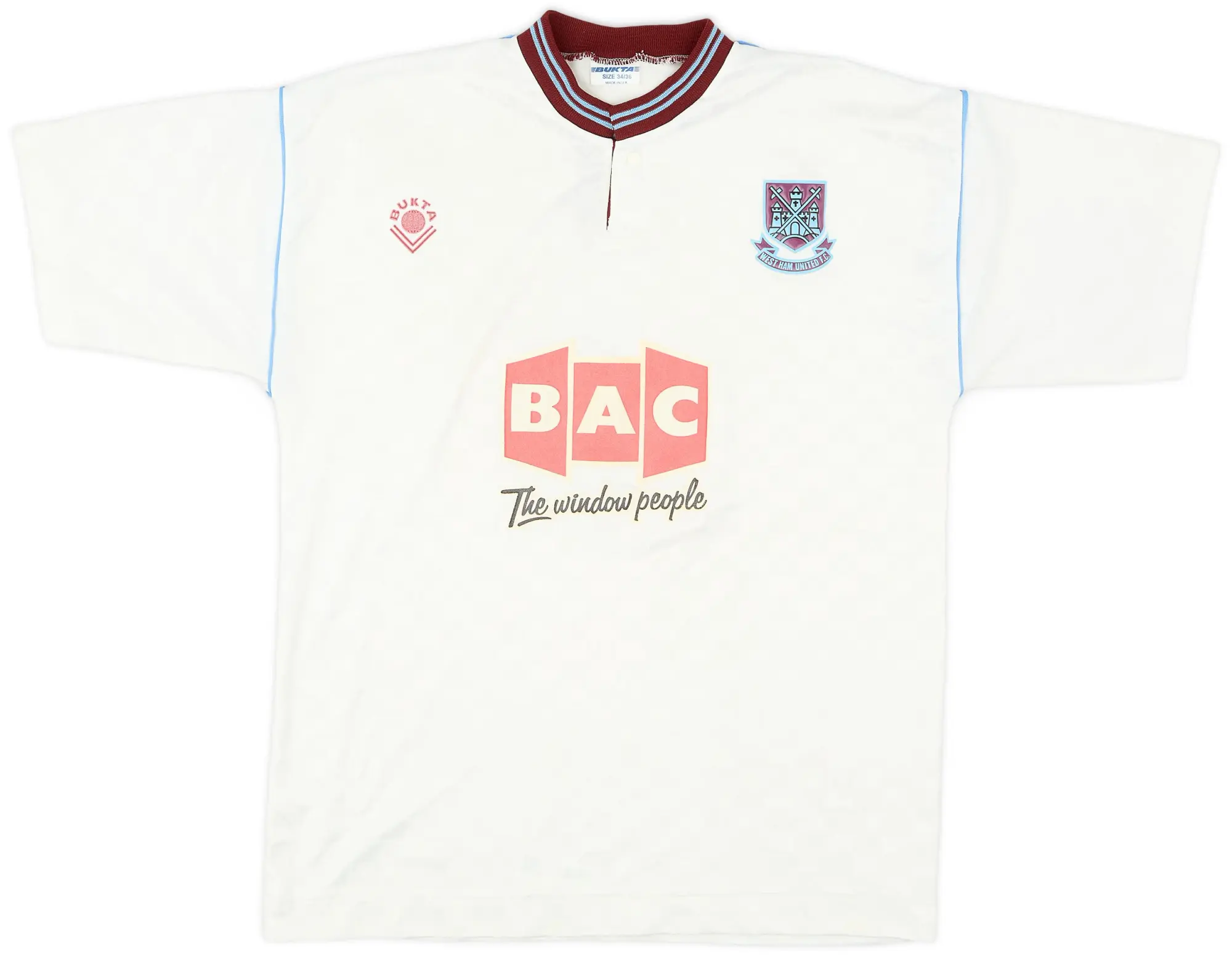 Bukta 1990-91 West Ham Away Shirt #1 - 7/10 - (S)