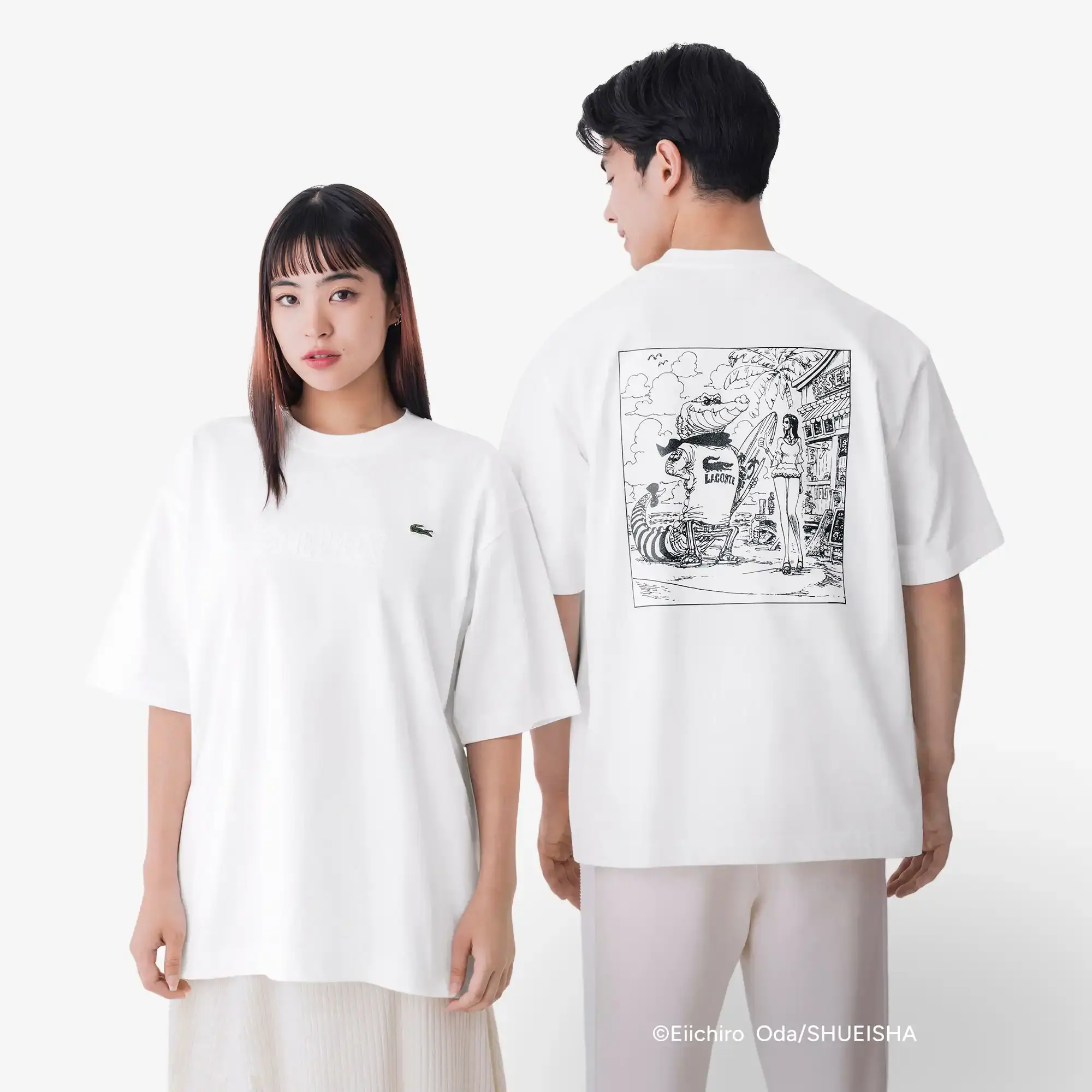 Loose Fit Lacoste x ONE PIECE T-shirt - White | TH5233-001 | FOOTY.COM