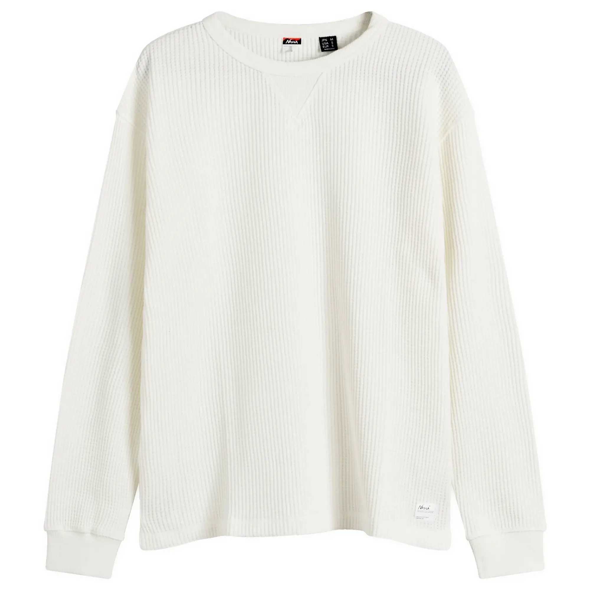Nanga Men's Long Sleeve Eco Hybrid Waffle T-Shirt White