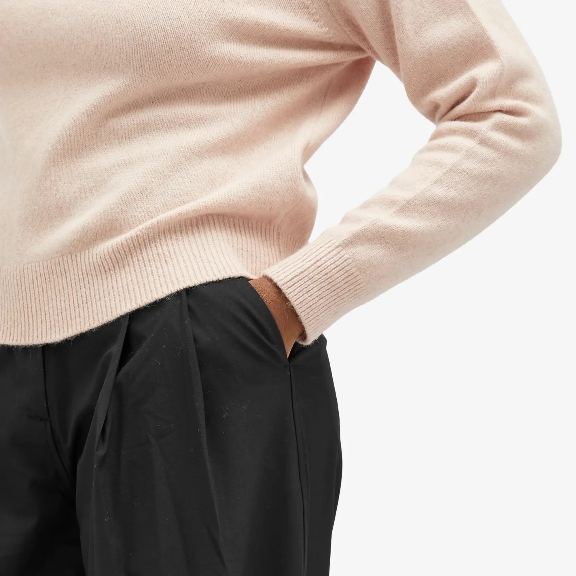GANNI Women's Drapey Melange Loose Mid Waist Pants Black