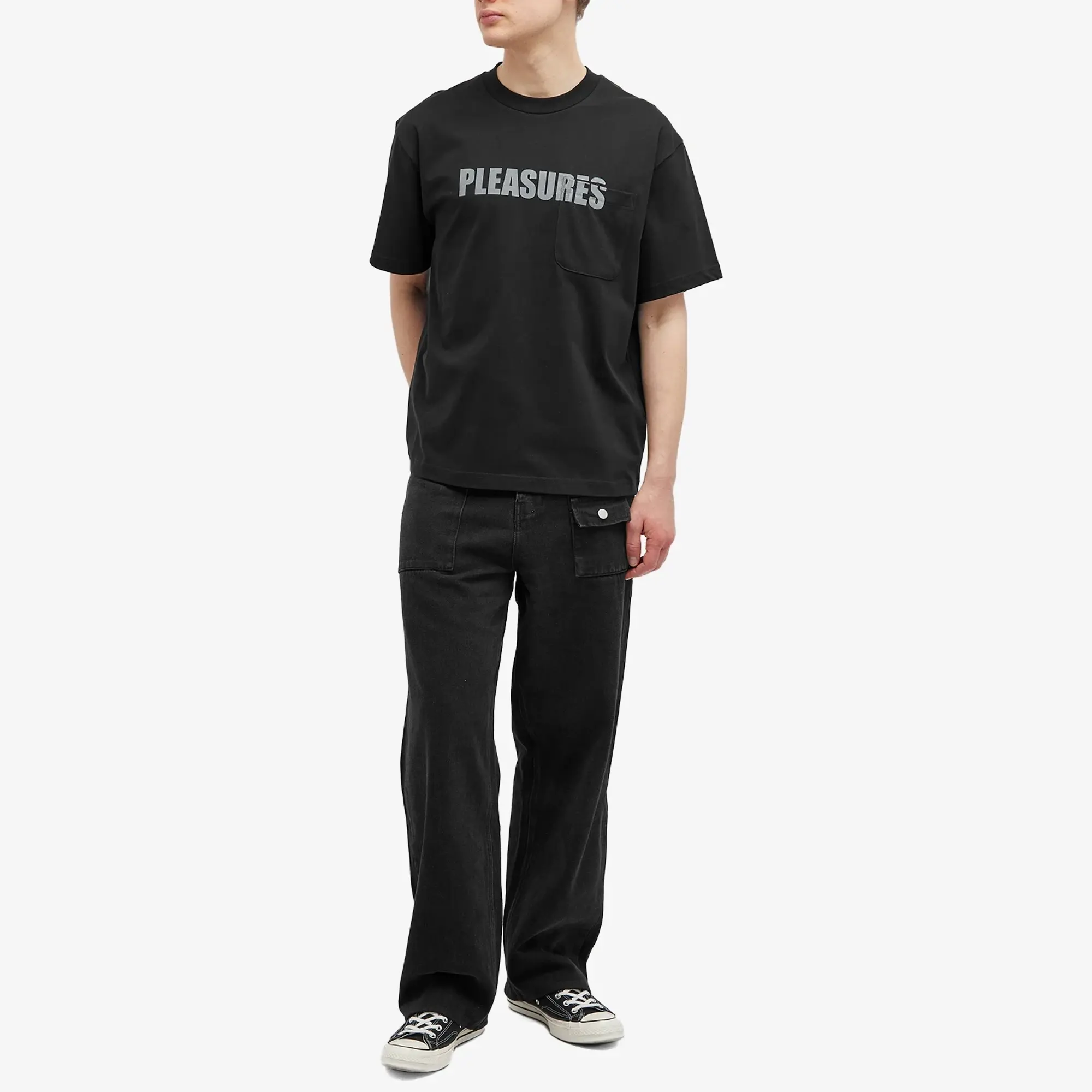 Pleasures Men's Impact Pocket Heavyweight T-Shirt Black