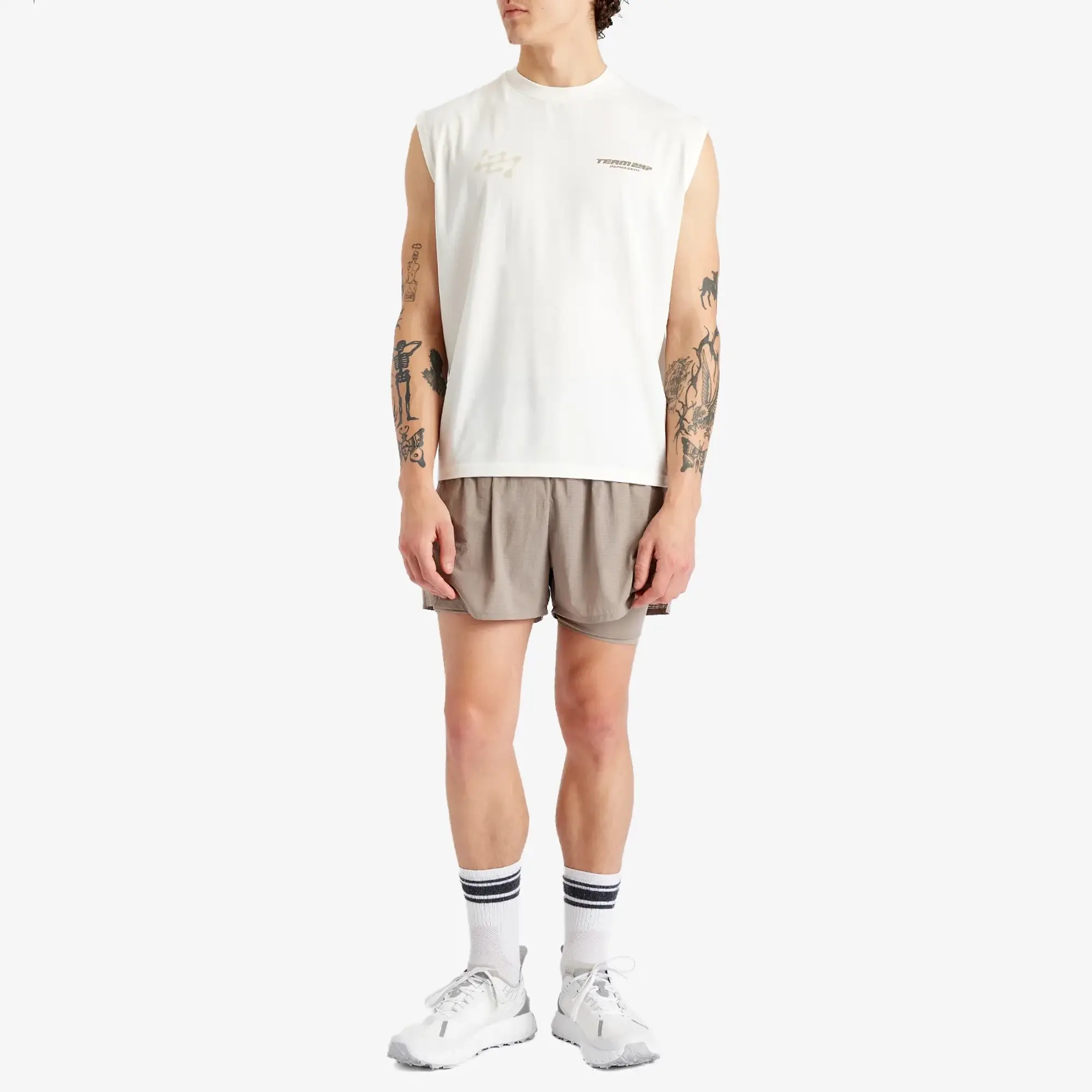 Represent Men's 247 Future Terrains Oversized Tank Flat White