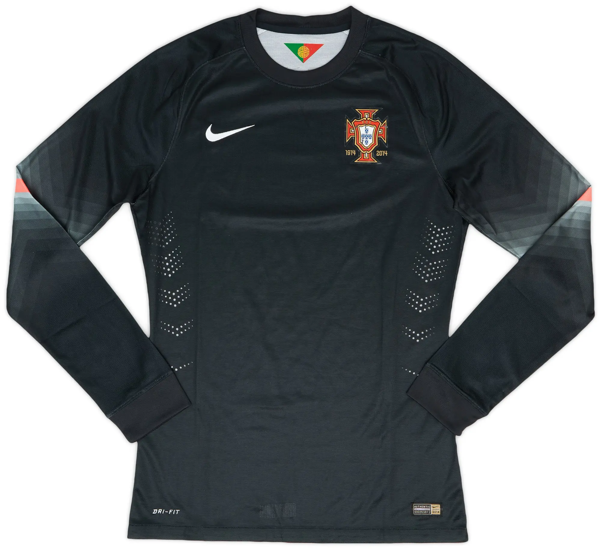 Nike Portugal Mens LS Goalkeeper Player Issue Home Shirt 2014