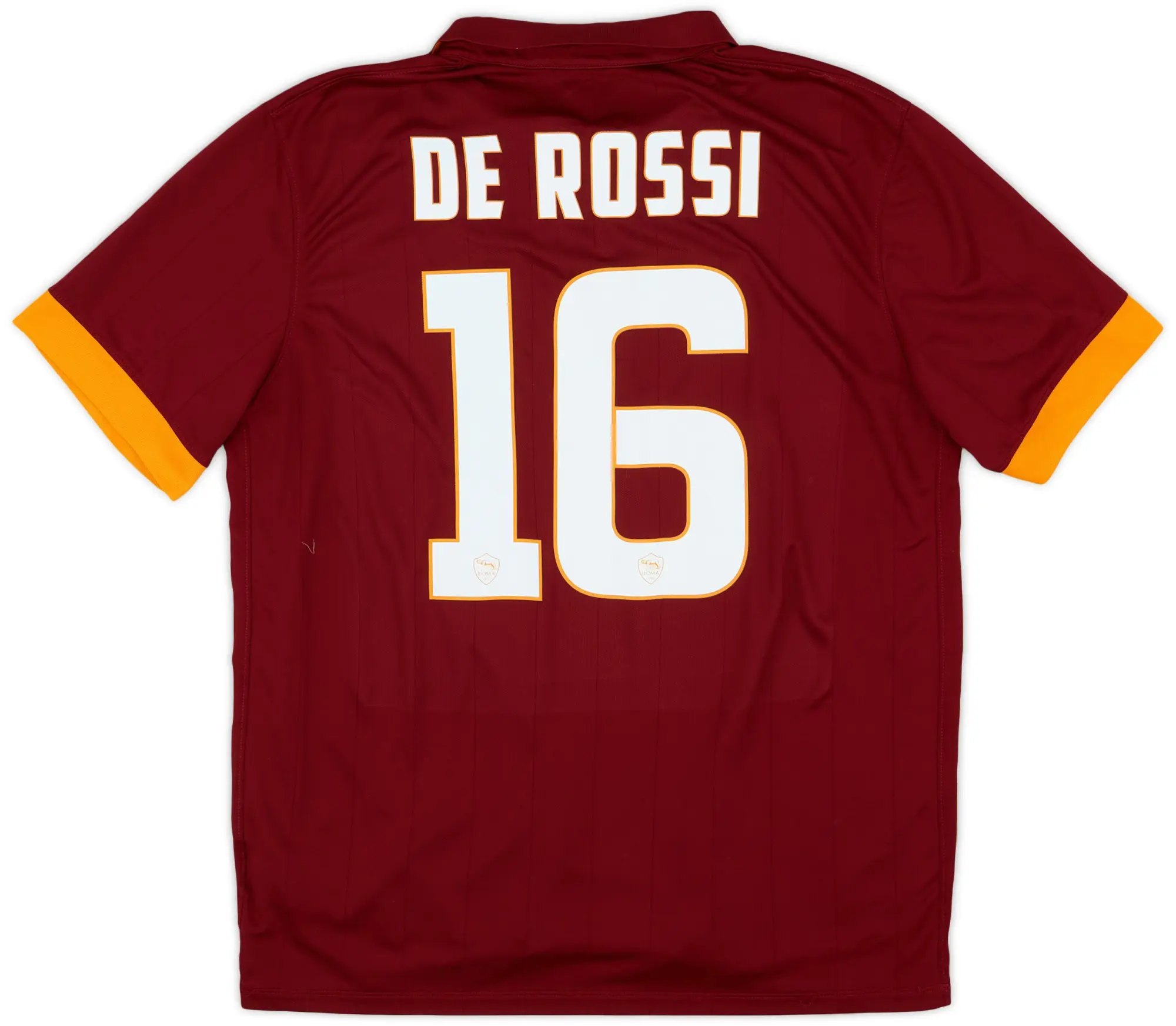 Nike 2014-15 Roma Home Shirt De Rossi #16 - 8/10 - (XL)