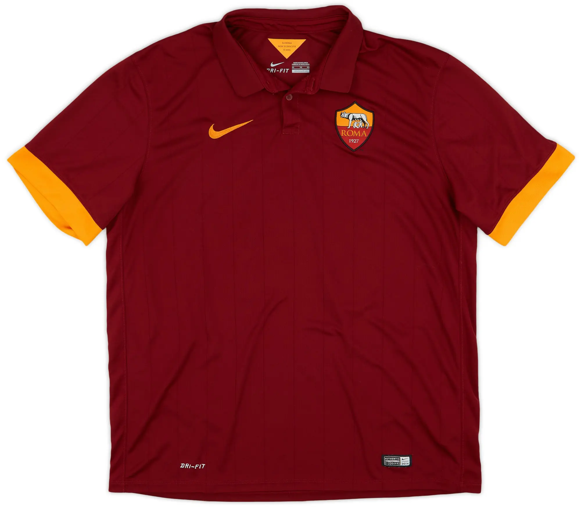 Nike 2014-15 Roma Home Shirt De Rossi #16 - 8/10 - (XL)