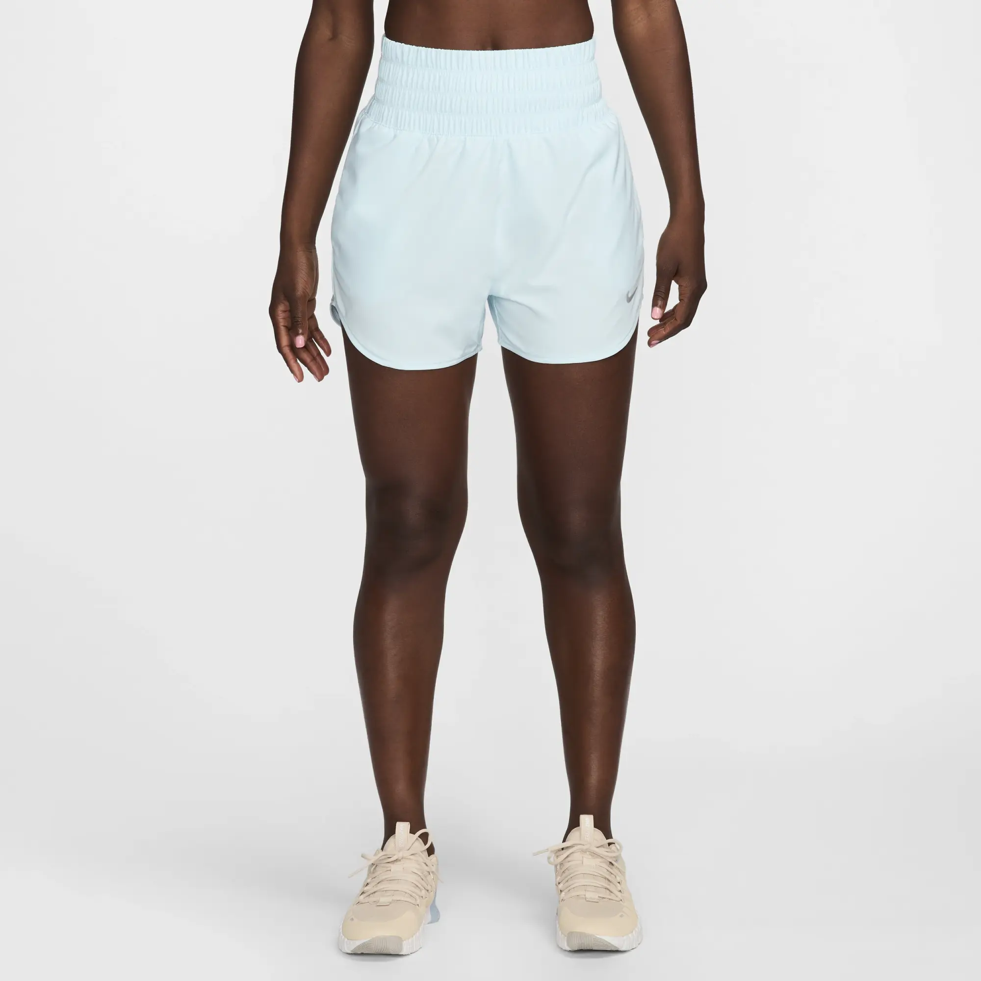 Nike One Women's Dri-FIT Ultra High-Waisted 8cm (approx.) Brief-Lined Shorts - Blue - Polyester