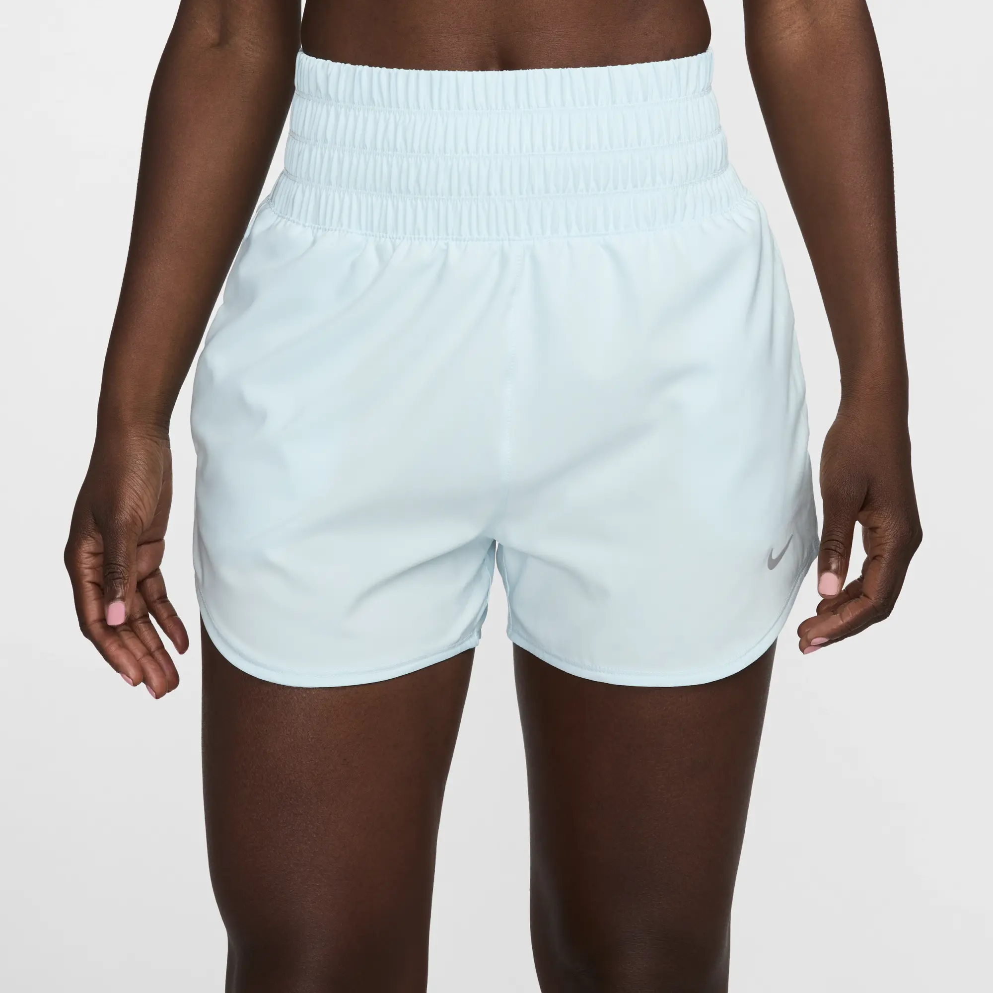 Nike One Women's Dri-FIT Ultra High-Waisted 8cm (approx.) Brief-Lined Shorts - Blue - Polyester