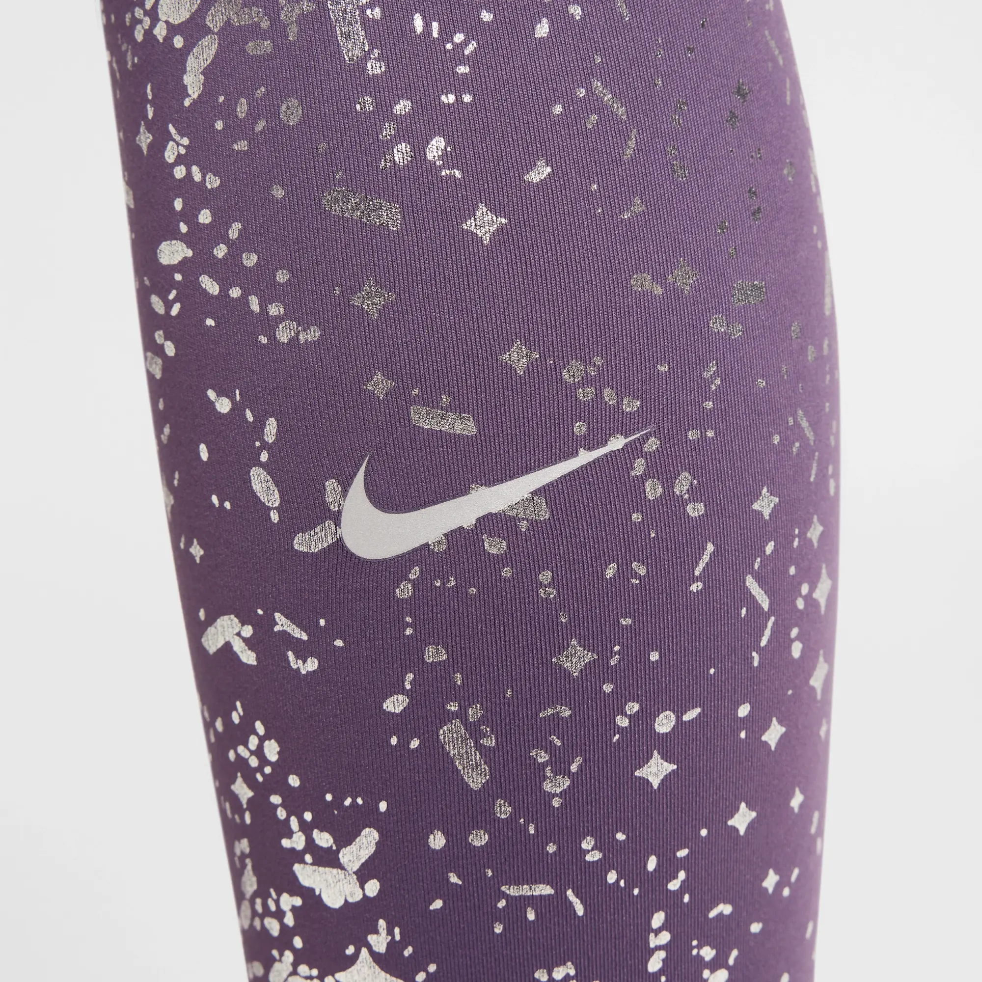 Nike One Older Kids' (Girls') Dri-FIT High-Waisted Leggings - Purple - Polyester/Elastane