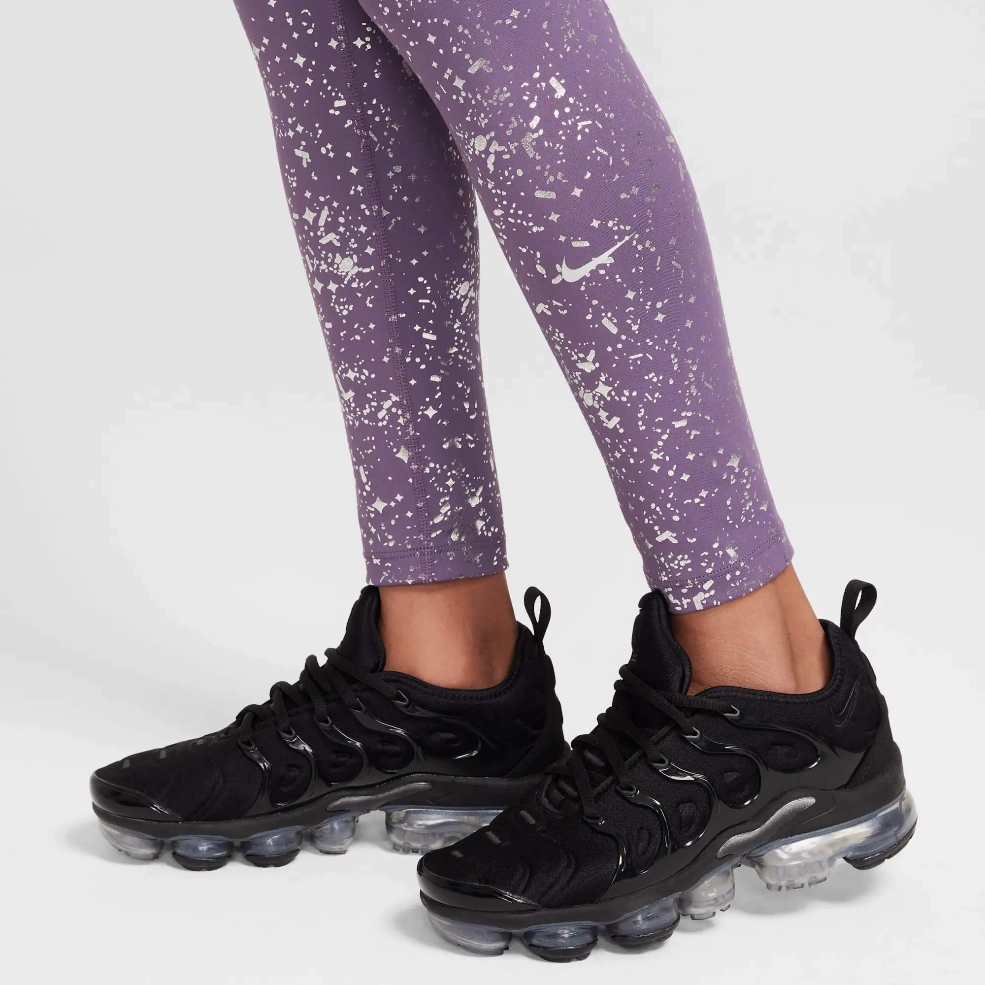 Nike One Older Kids' (Girls') Dri-FIT High-Waisted Leggings - Purple - Polyester/Elastane
