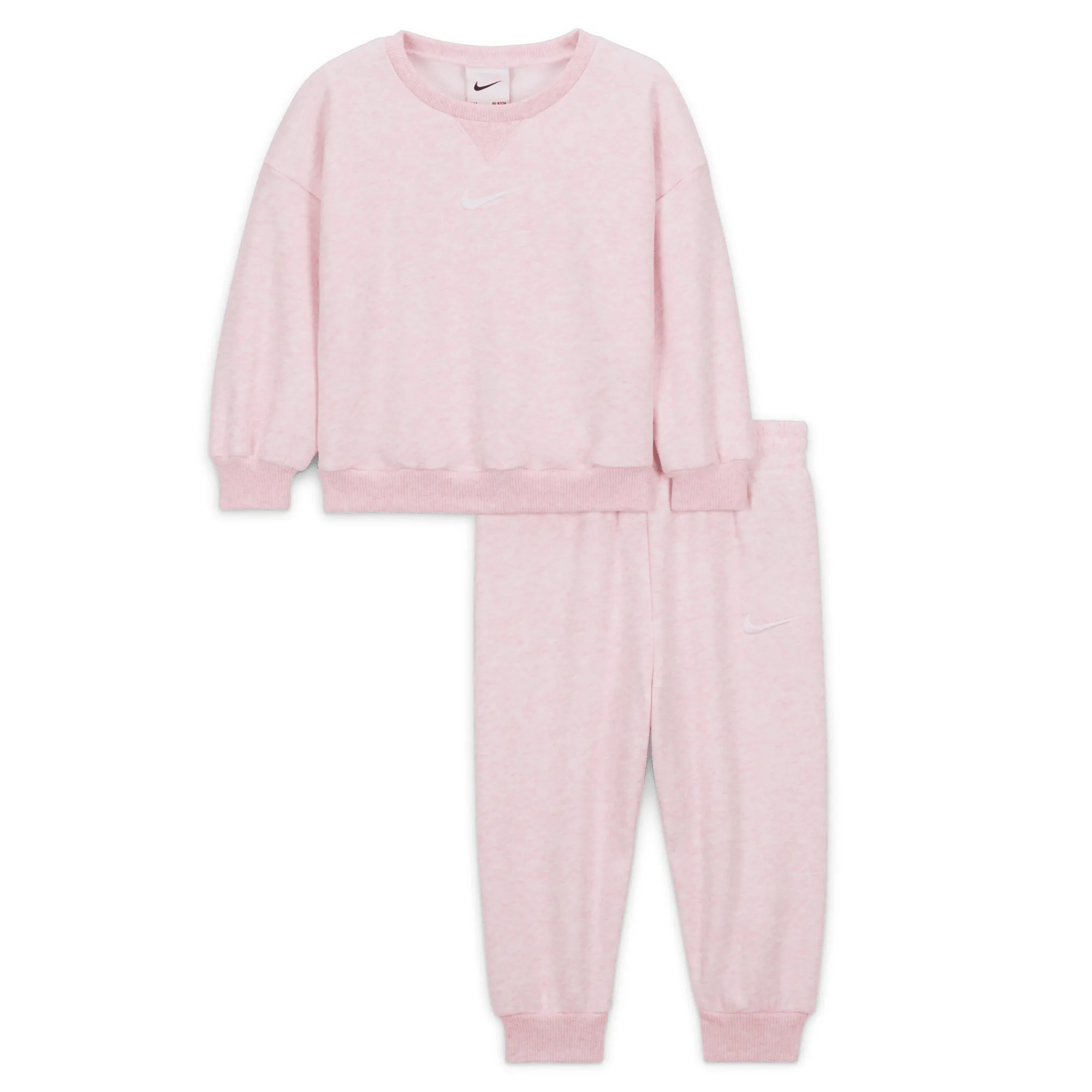 Nike Essentials Baby (12–24M) 2-Piece Fleece Crew Set - Pink - Cotton
