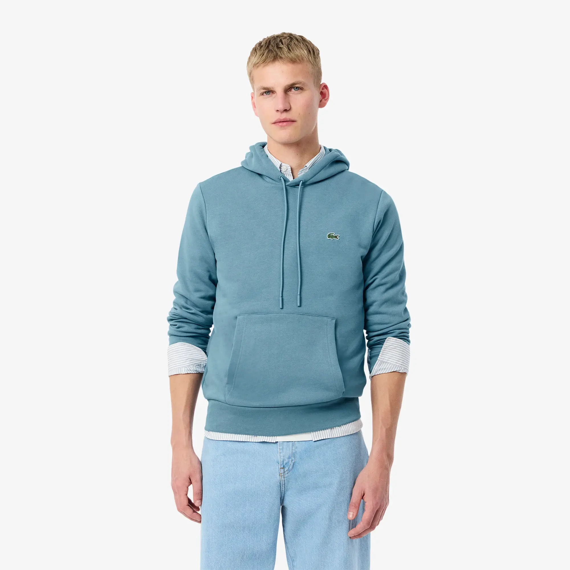 Lacoste Brushed Hoody Men - Blue Grey