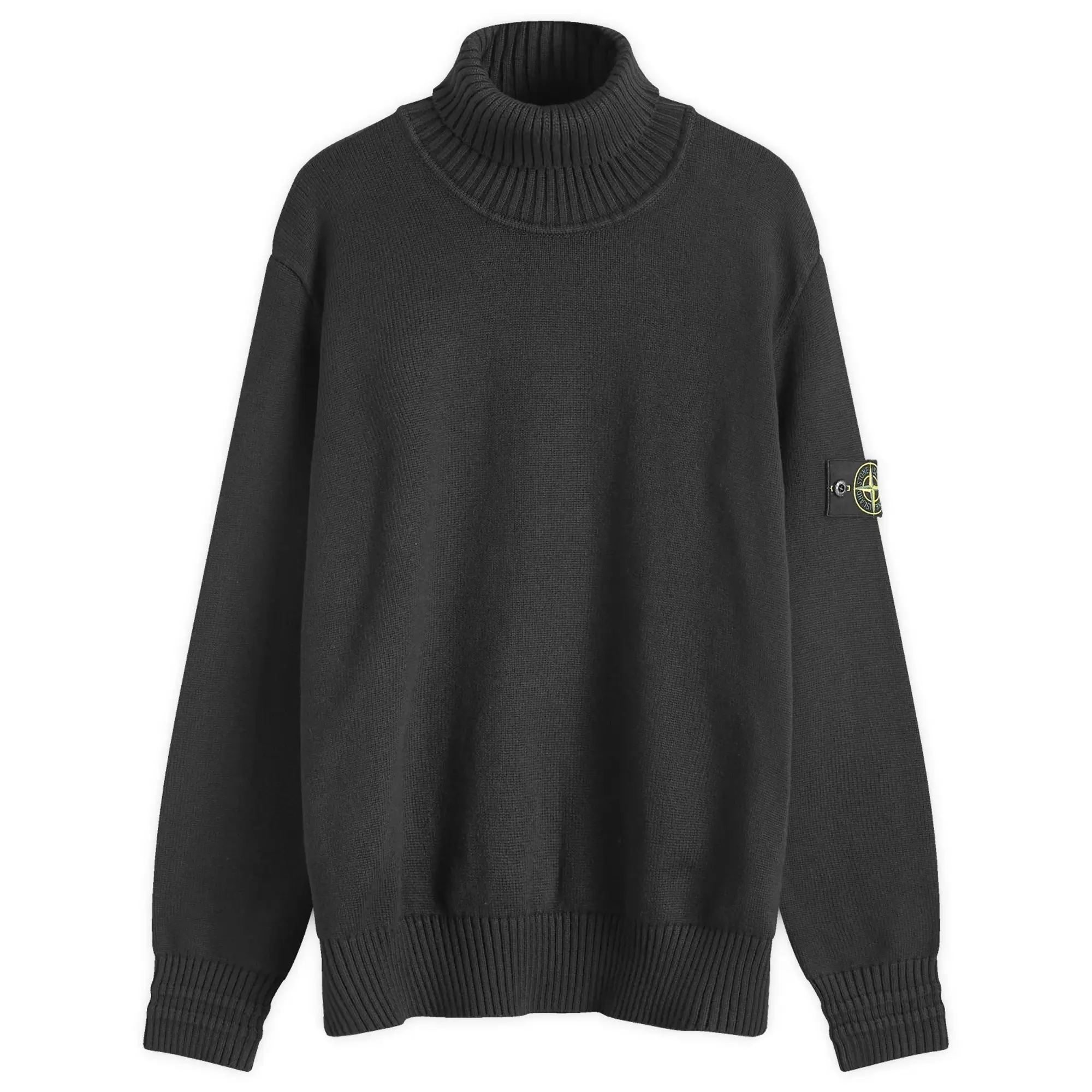 Stone Island Men's Winter Cotton Turtle Neck Knit Black