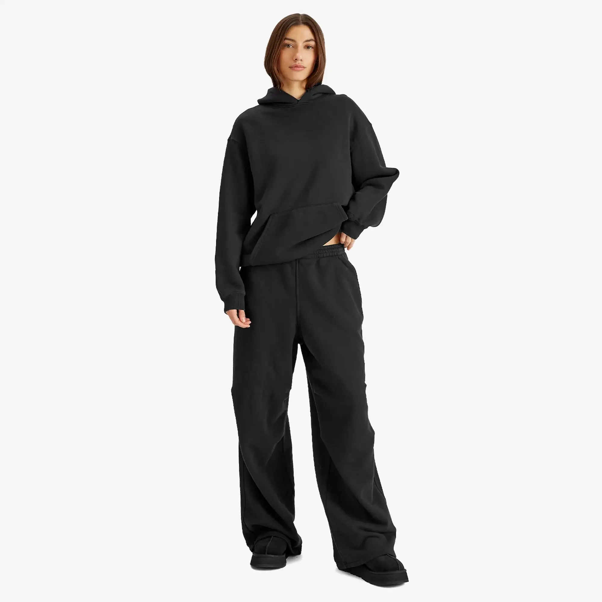 SKIMS Women's Vintage Fleece Oversized Hoodie Washed Onyx