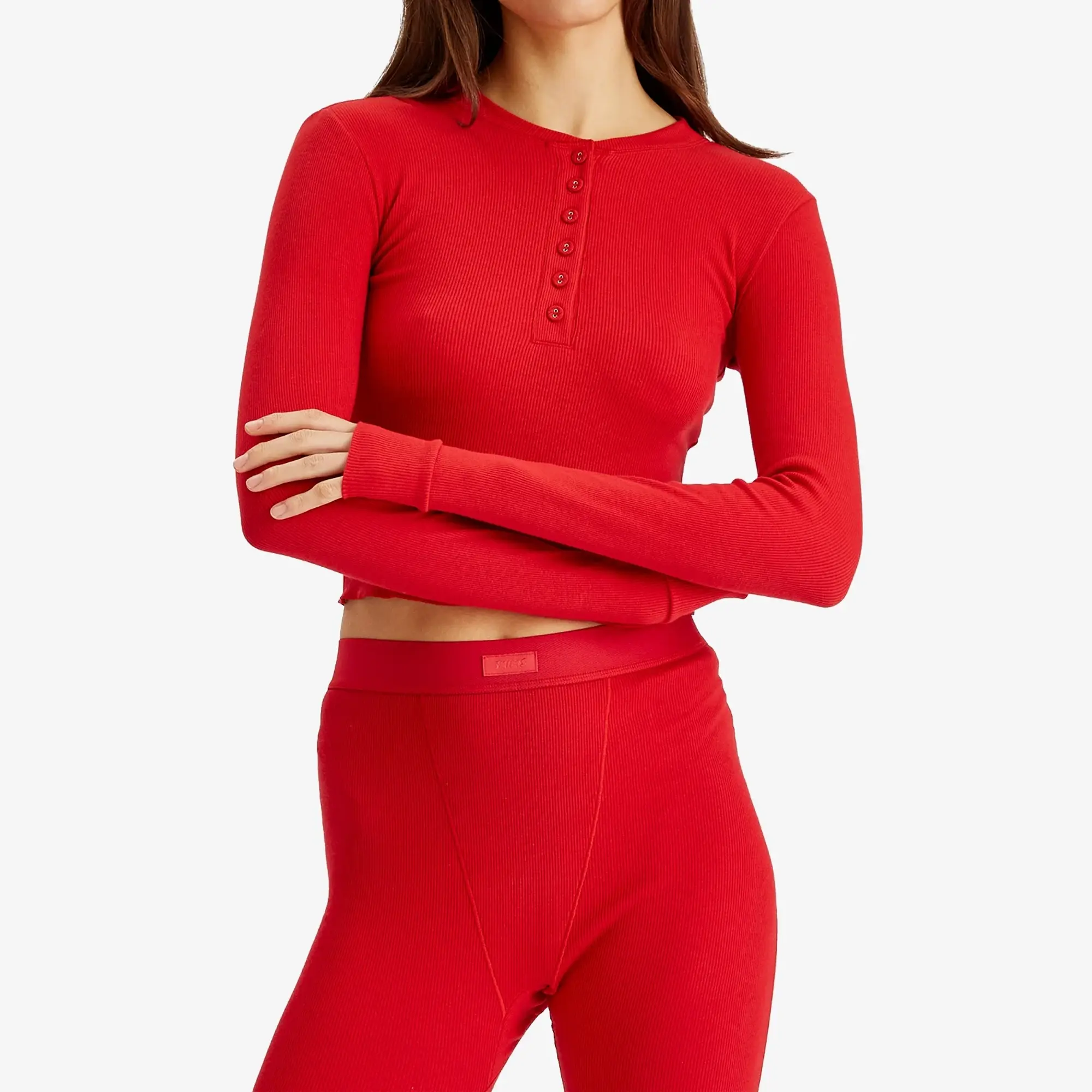 SKIMS Women's Cotton Rib Legging Cranberry