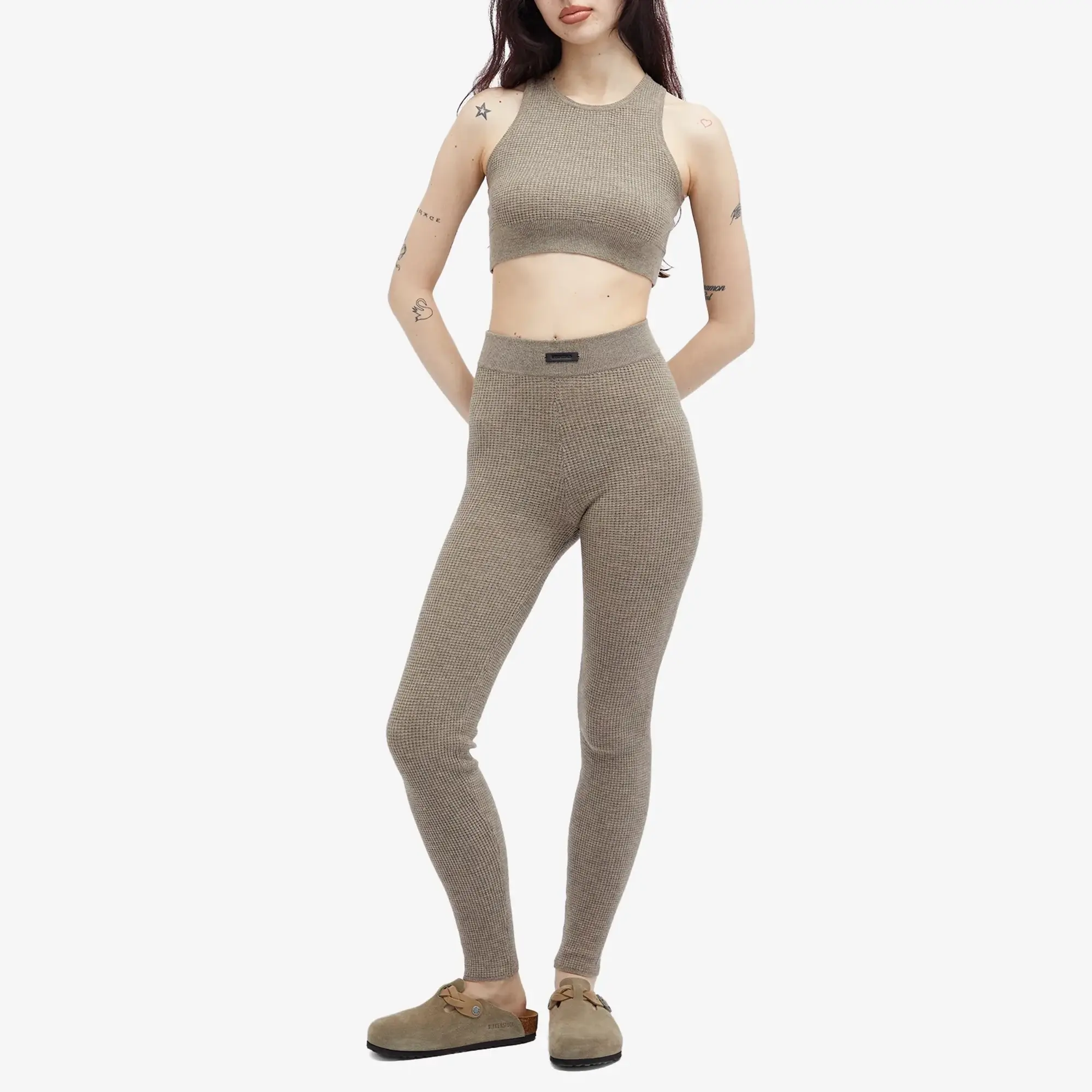 Fear of God ESSENTIALS Women's Waffle Leggings Heather Gray
