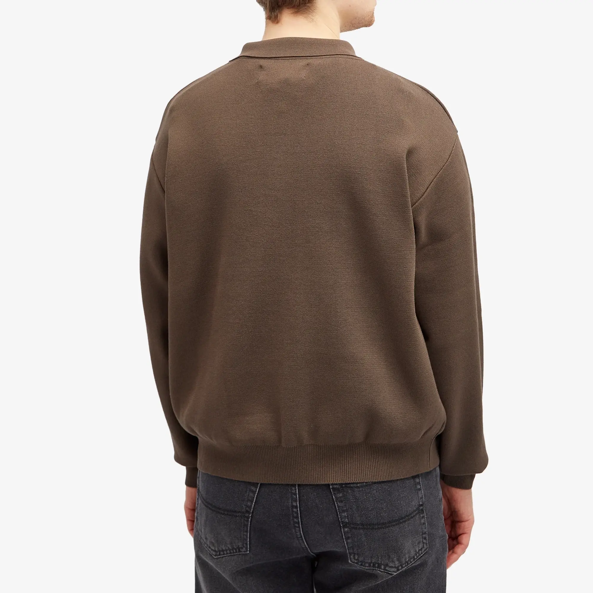 Uniform Bridge Men's Knitted Polo Shirt Brown