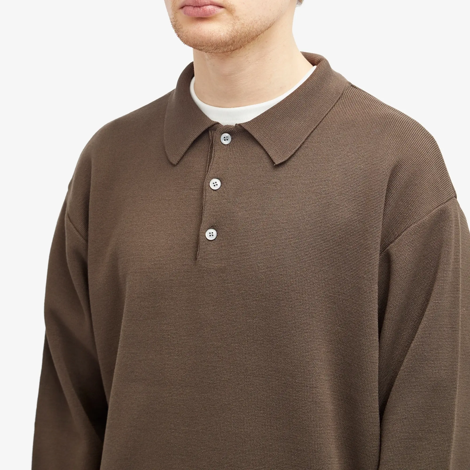 Uniform Bridge Men's Knitted Polo Shirt Brown
