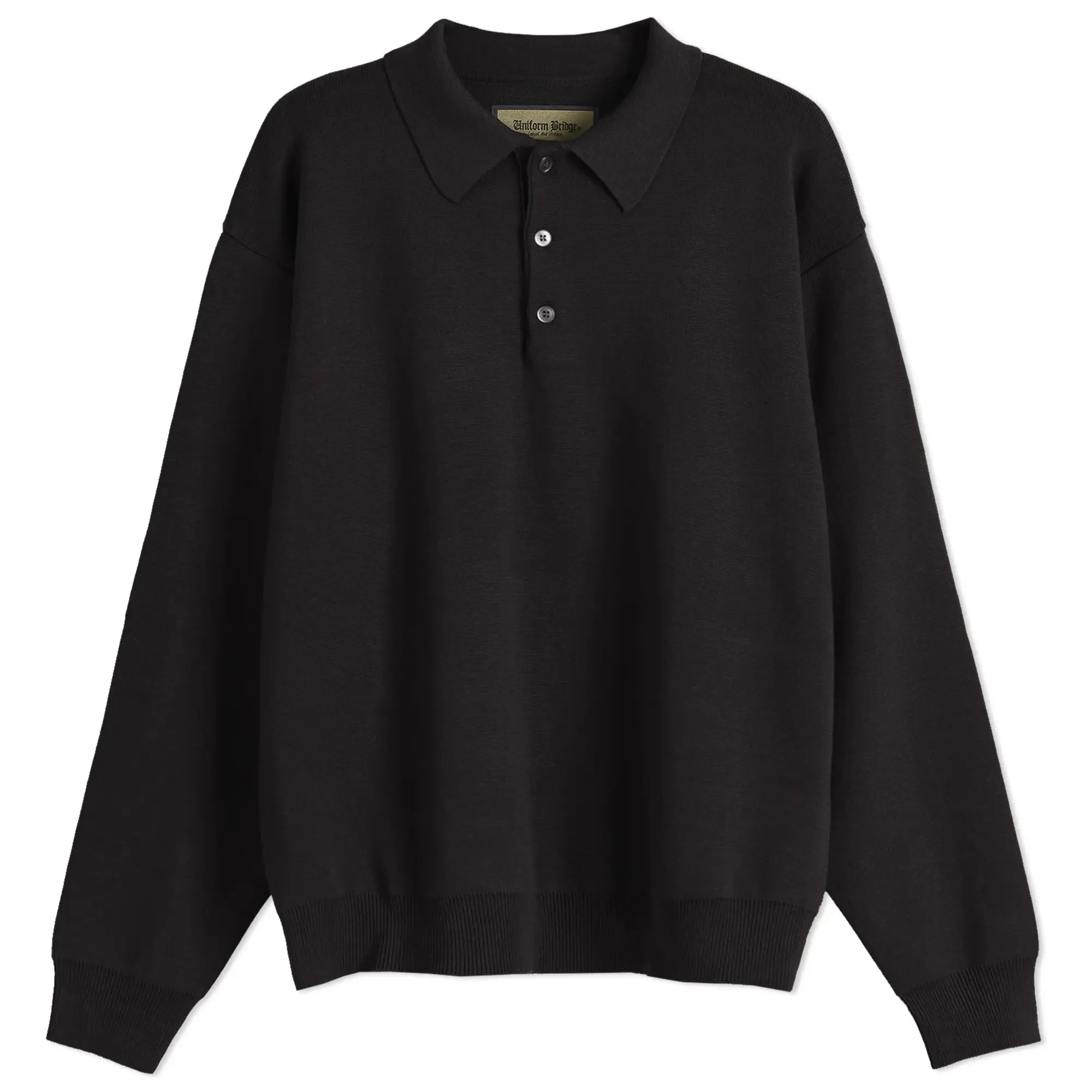 Uniform Bridge Men's Knitted Polo Shirt Black