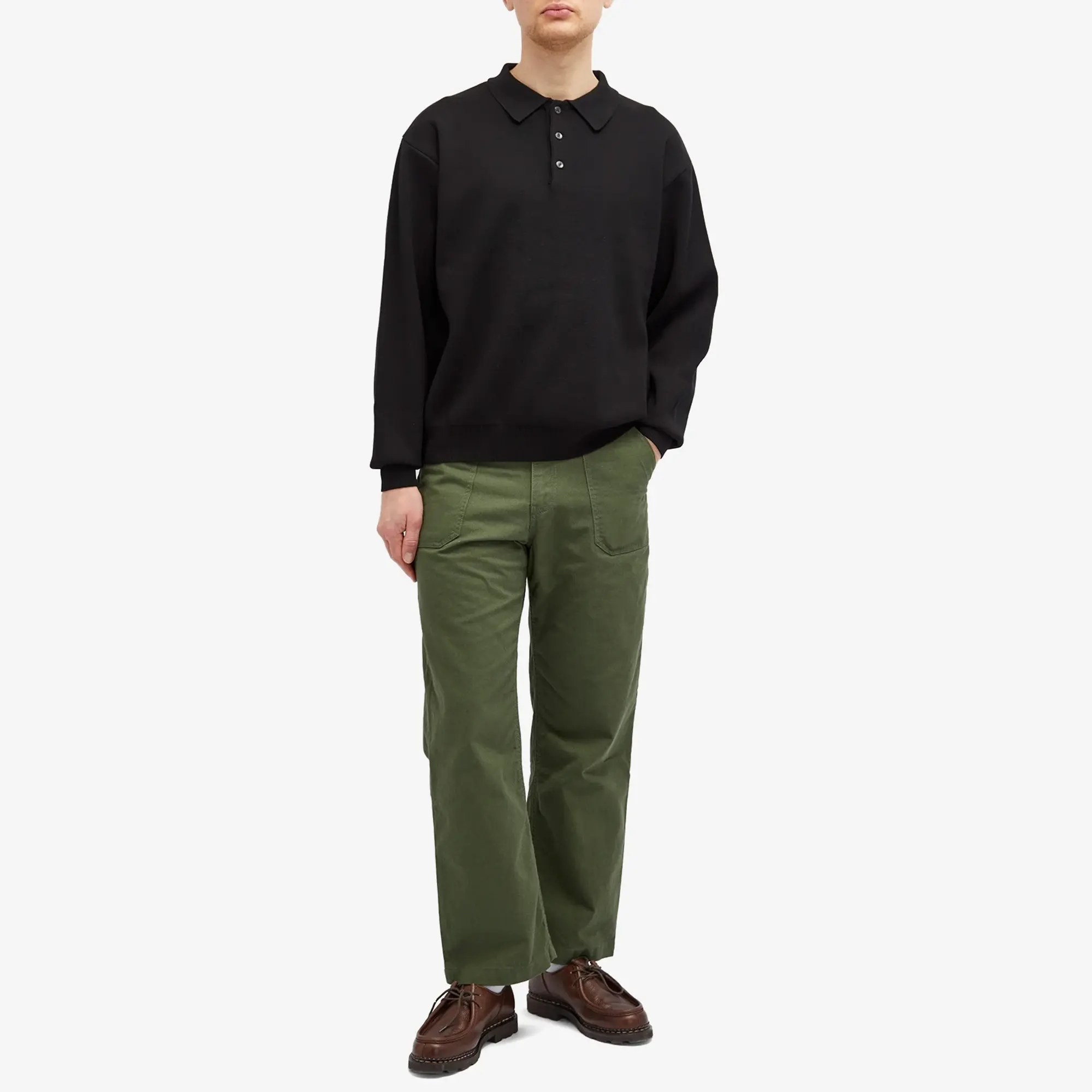 Uniform Bridge Men's Knitted Polo Shirt Black