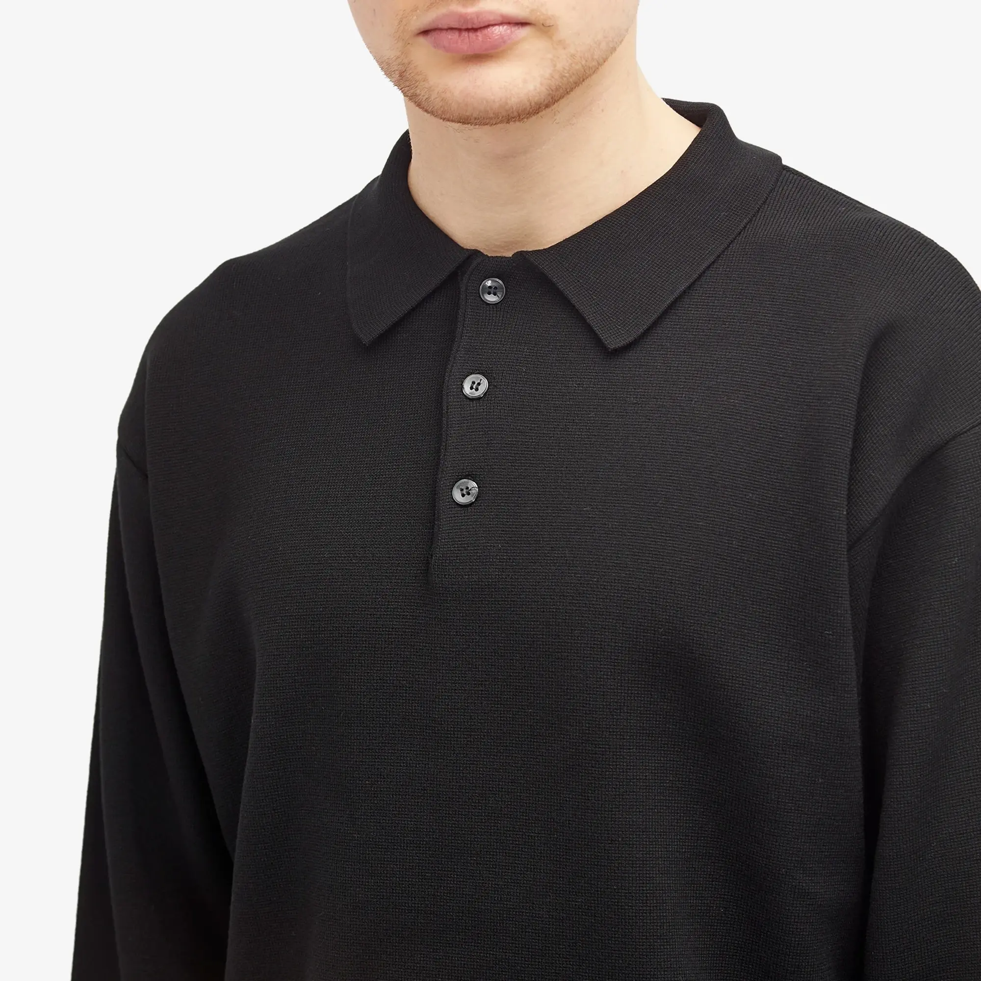 Uniform Bridge Men's Knitted Polo Shirt Black