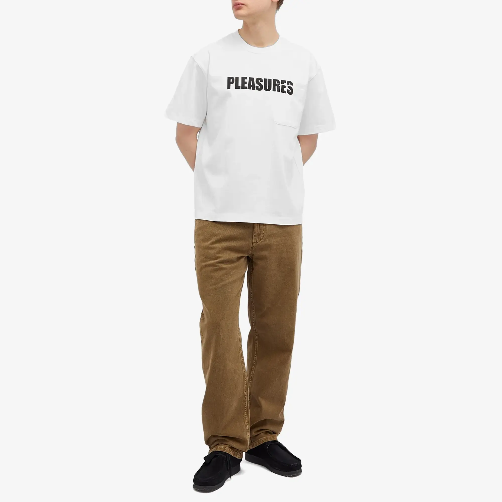 Pleasures Men's Impact Pocket Heavyweight T-Shirt White