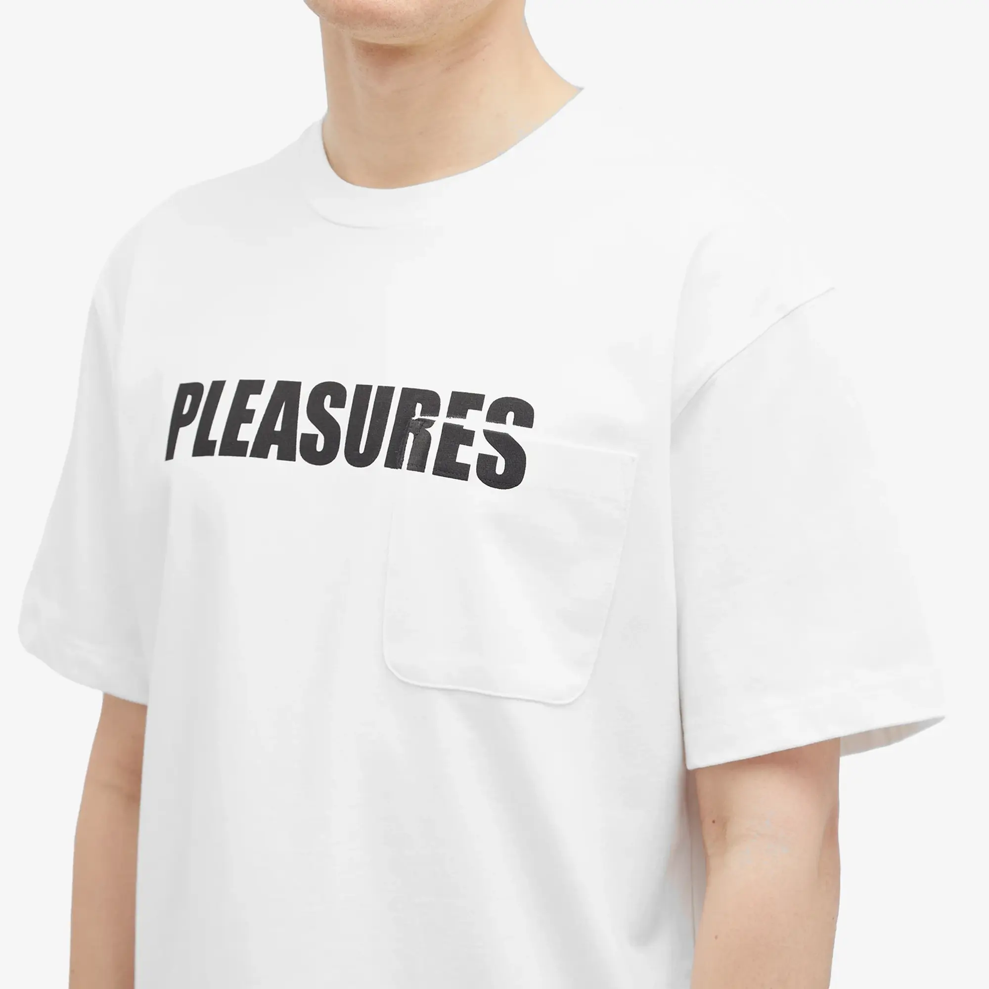 Pleasures Men's Impact Pocket Heavyweight T-Shirt White