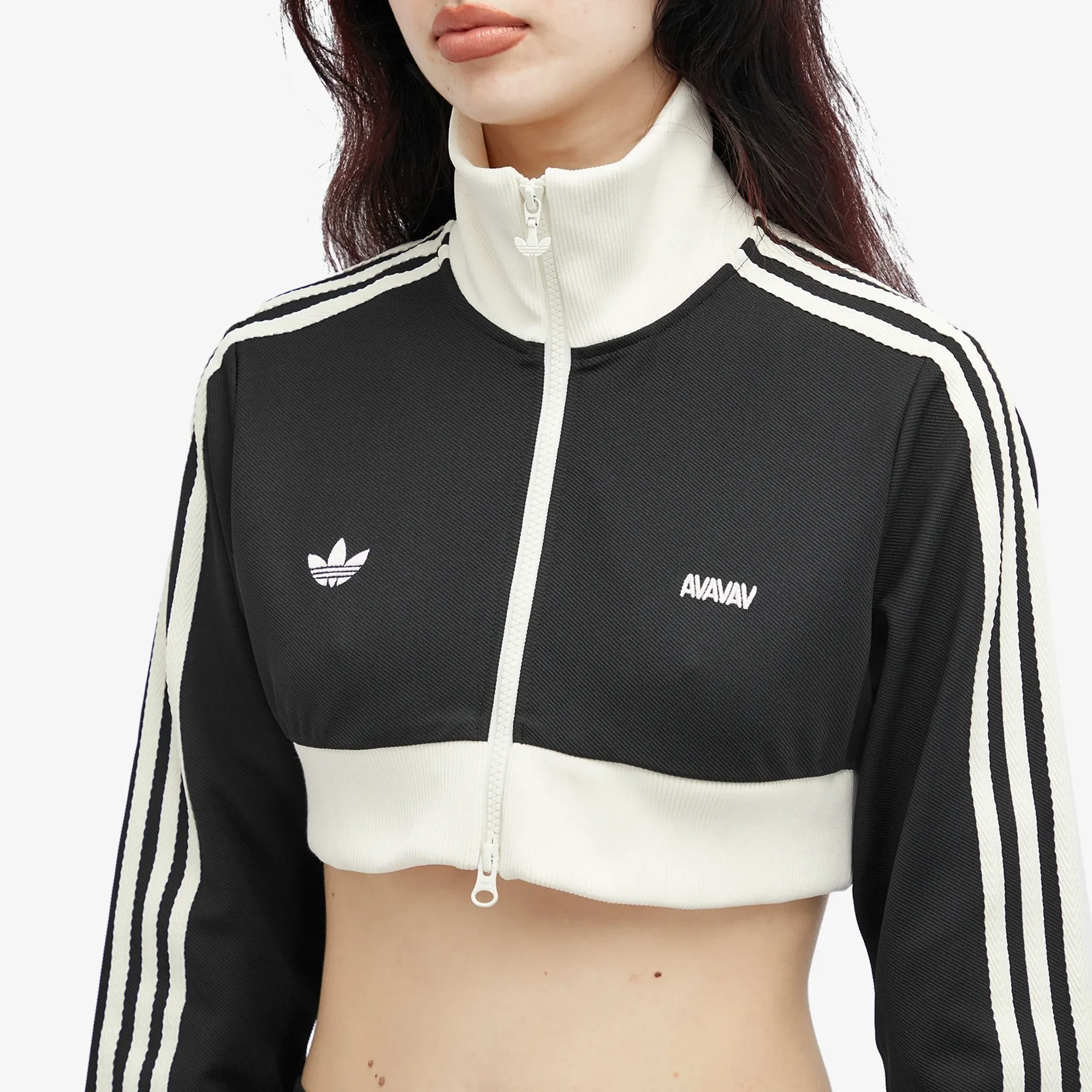 トップス  by AVAVAV Cropped Track Top Adidas Women's by Avavav Cropped Track Top Black | JD5978 | FOOTY.COM