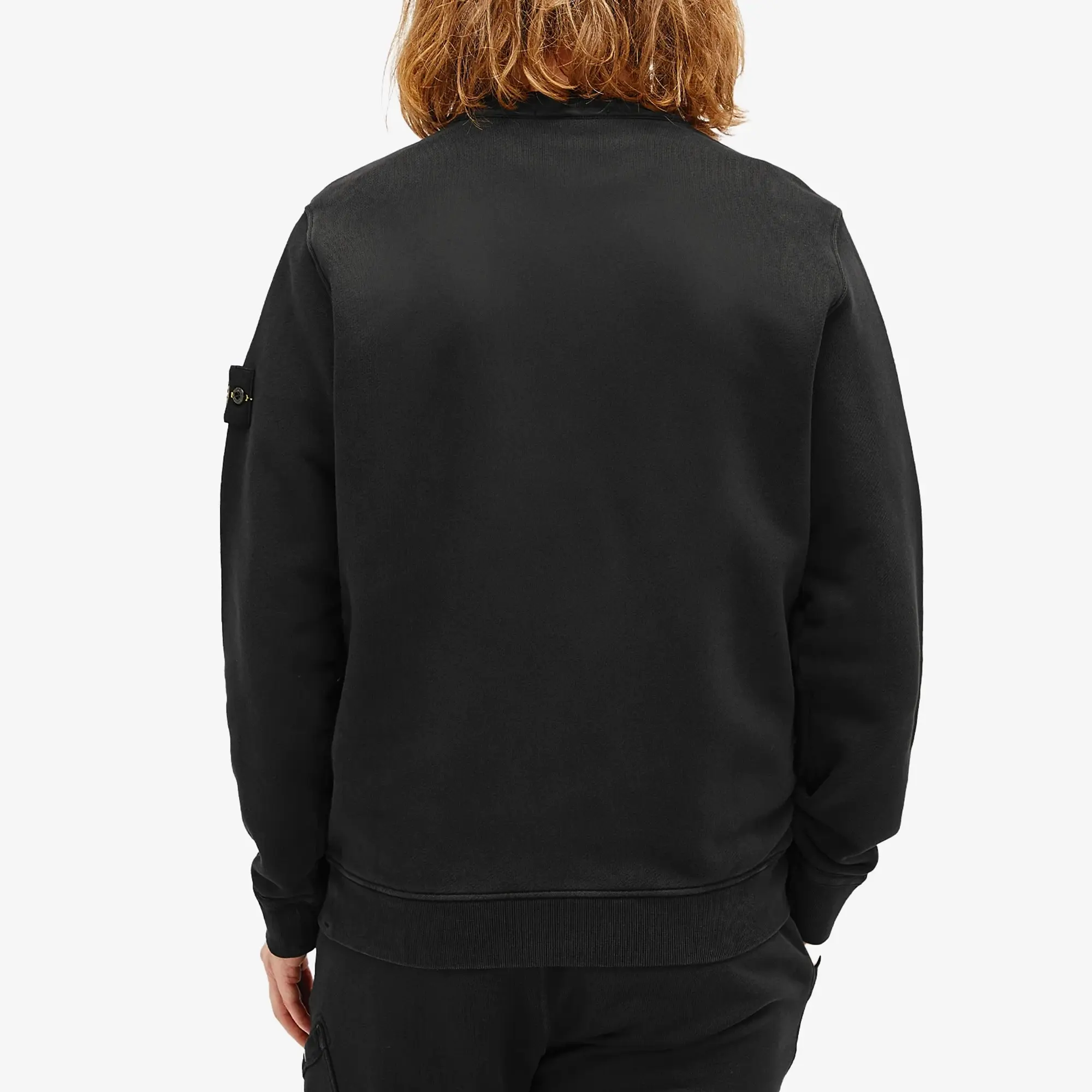 Stone Island Men's Diagonal Fleece Old Effect Crew Neck Sweatshirt Black