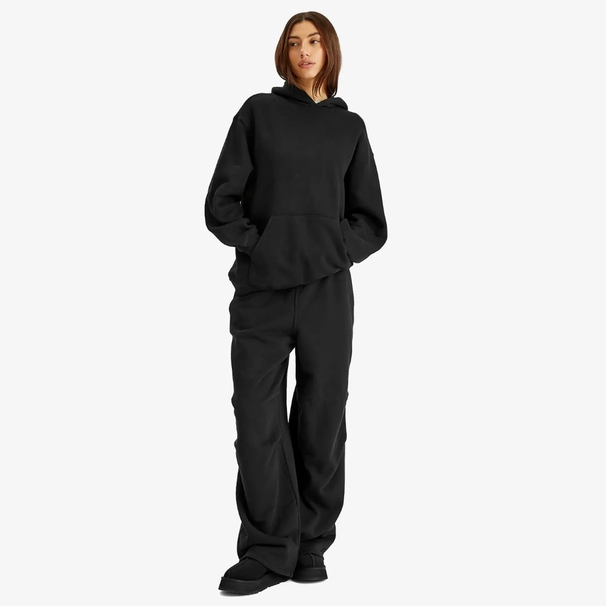 SKIMS Women's Vintage Fleece Zip-Up Hoodie Washed Onyx