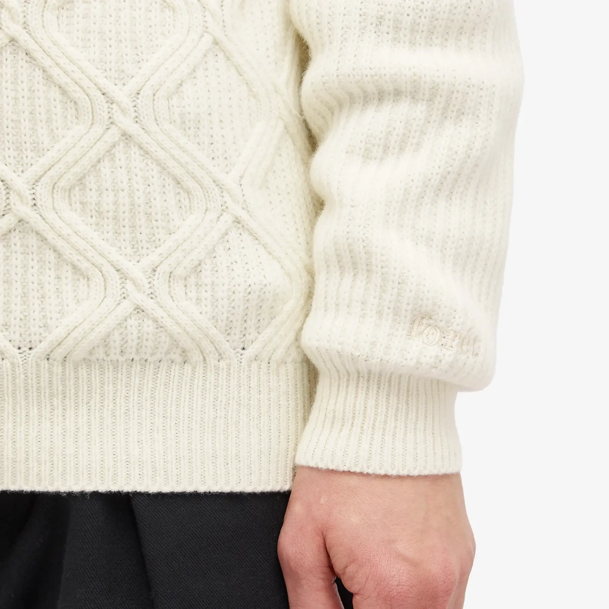 Foret Men's Bow Cable Knit Jumper Cloud